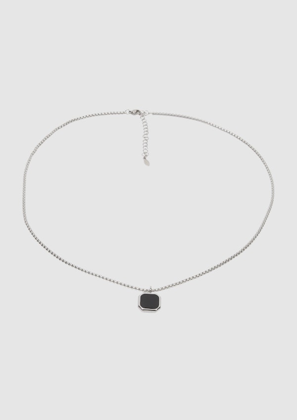 Silver Onyx Pendant 2 Pack Necklace