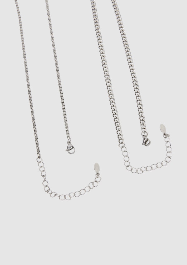 Silver Onyx Pendant 2 Pack Necklace