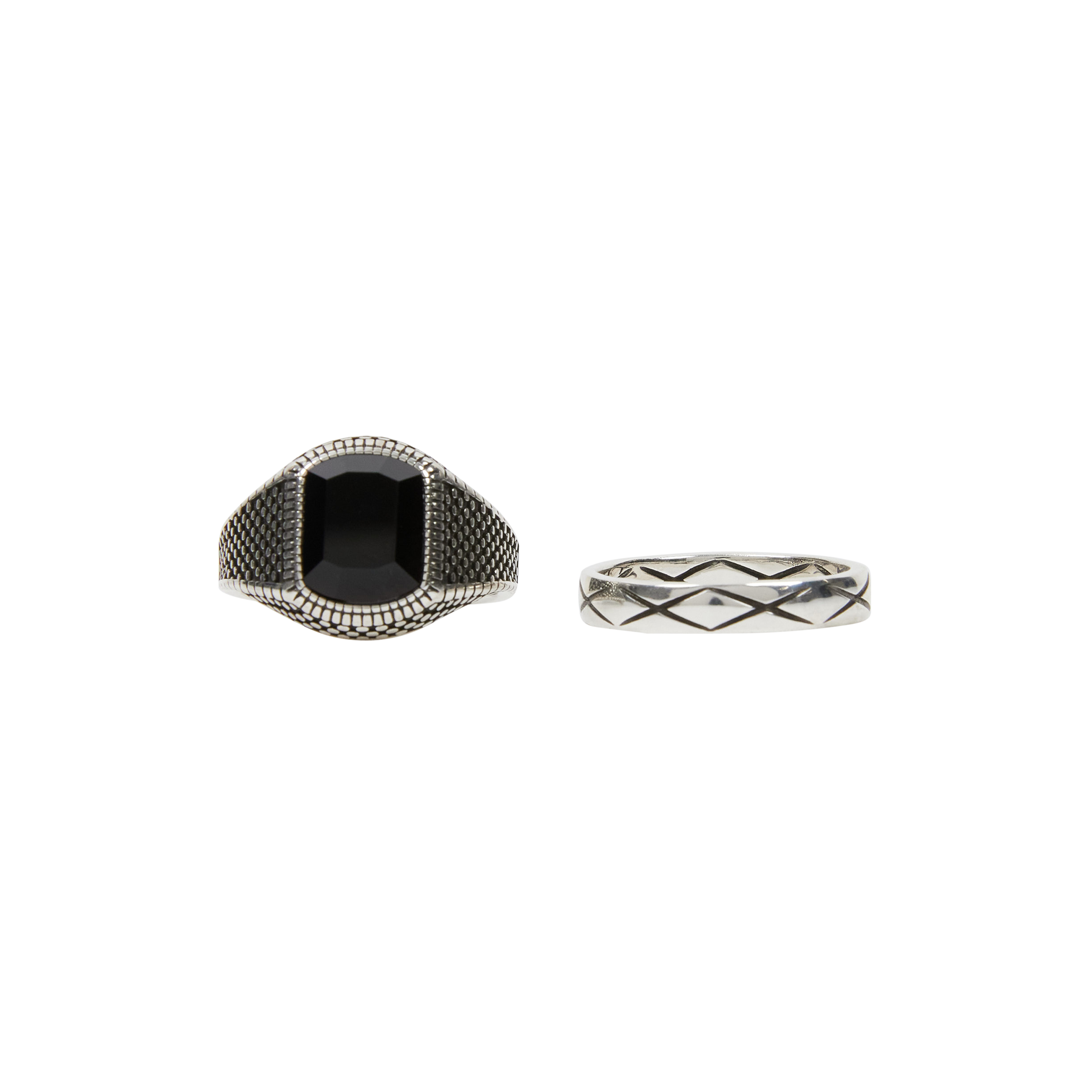2 Pack Textured Rings