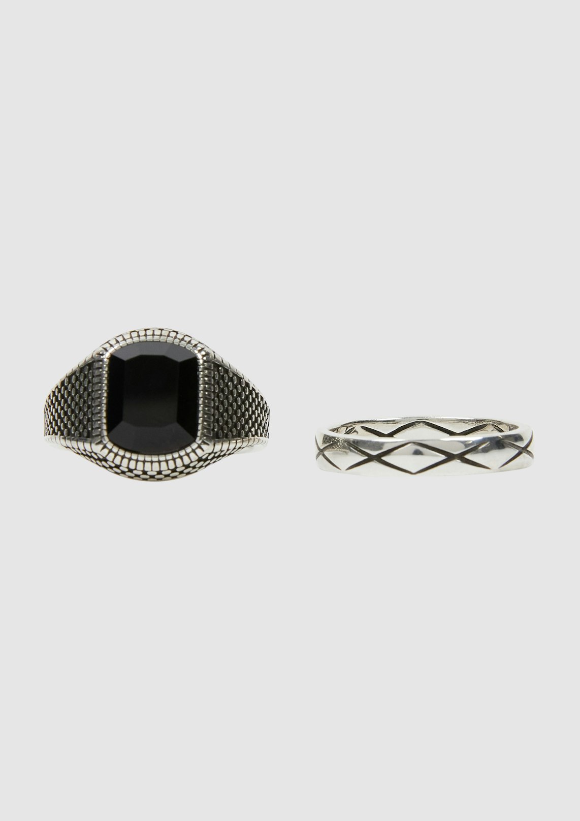 2 Pack Textured Rings