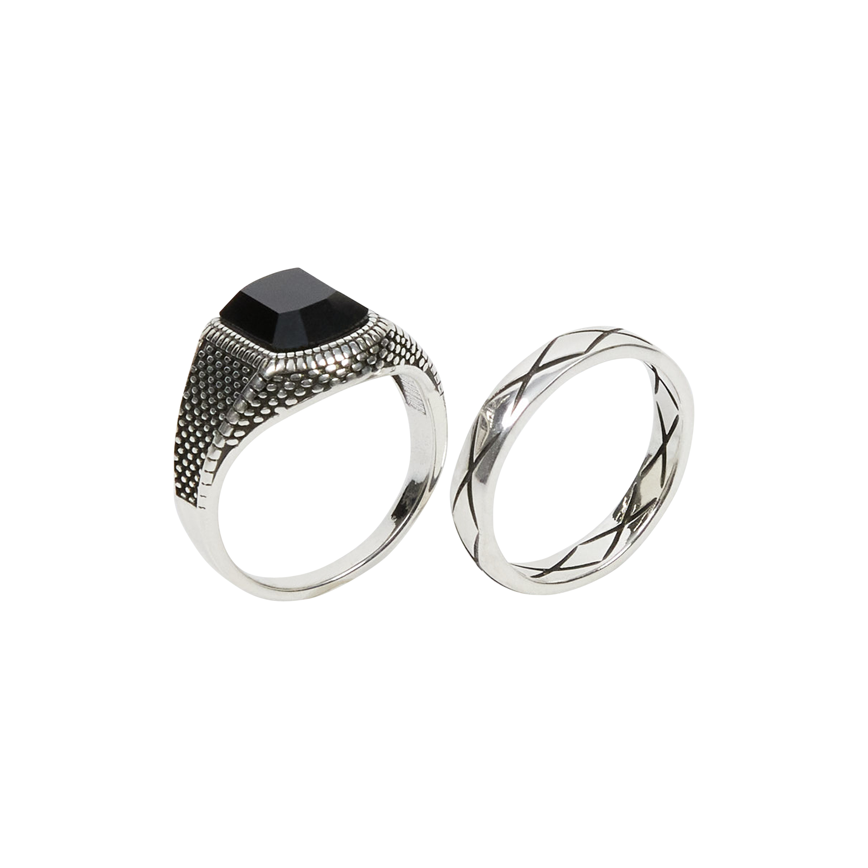 2 Pack Textured Rings