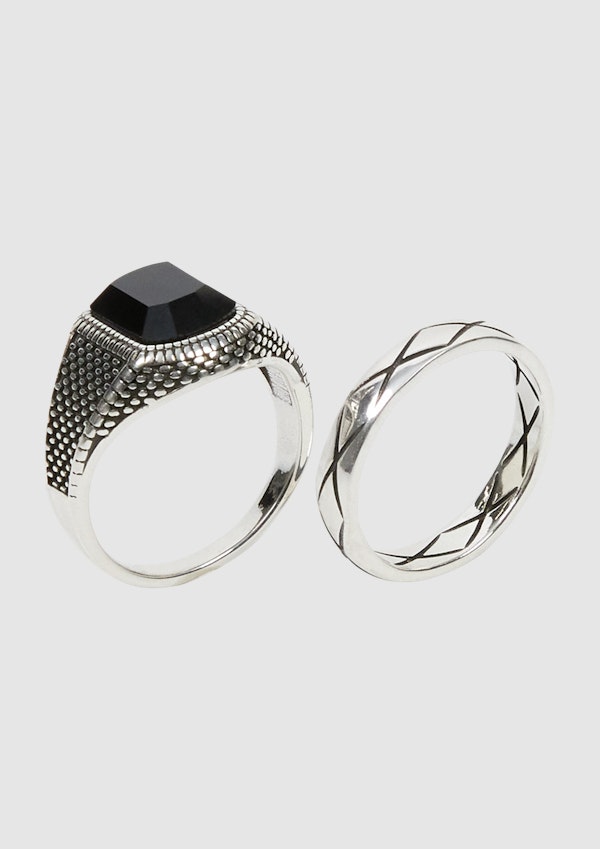 2 Pack Textured Rings