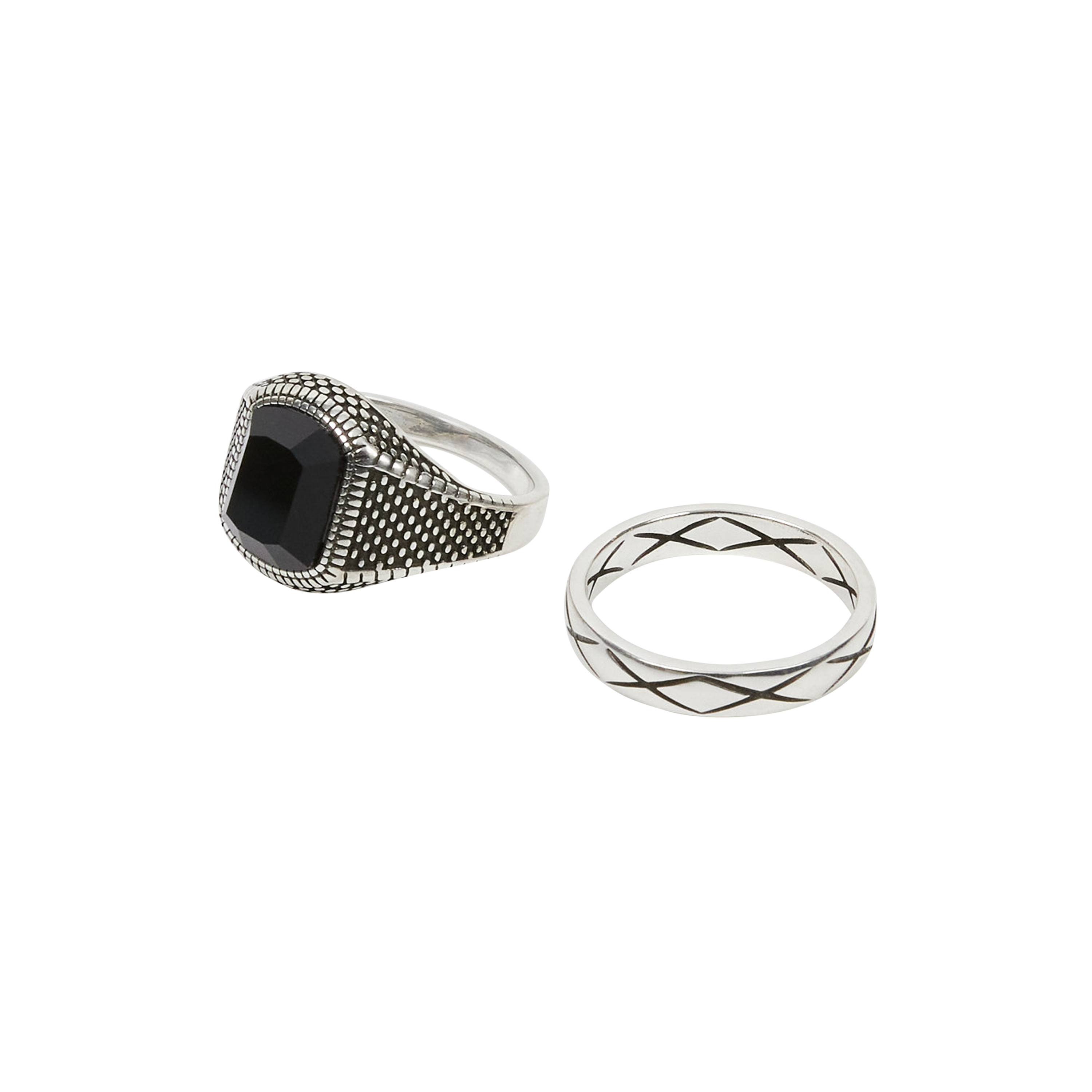2 Pack Textured Rings