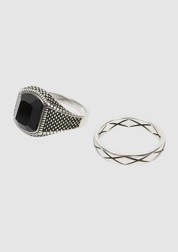 2 Pack Textured Rings