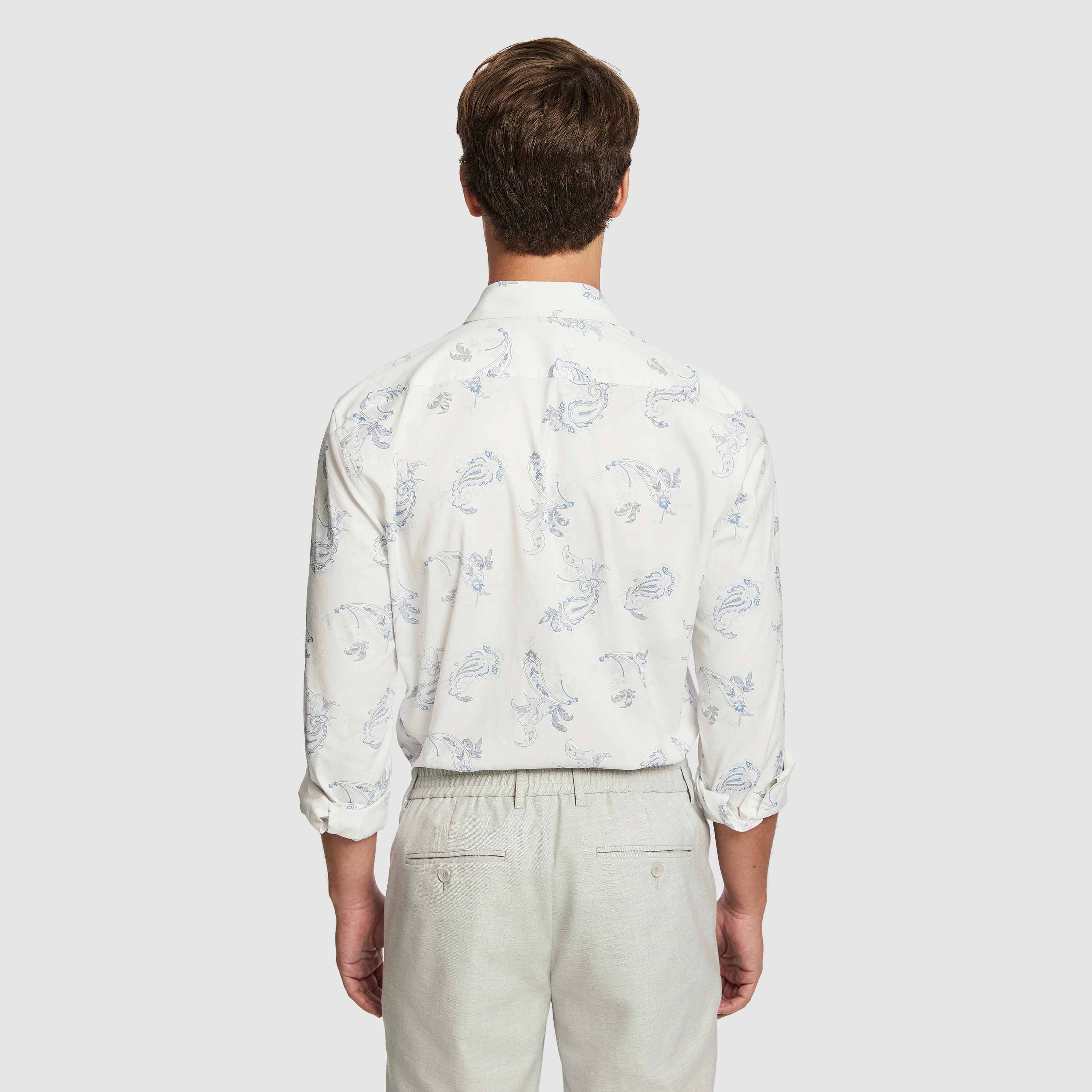 White Morella Slim Paisley Shirt