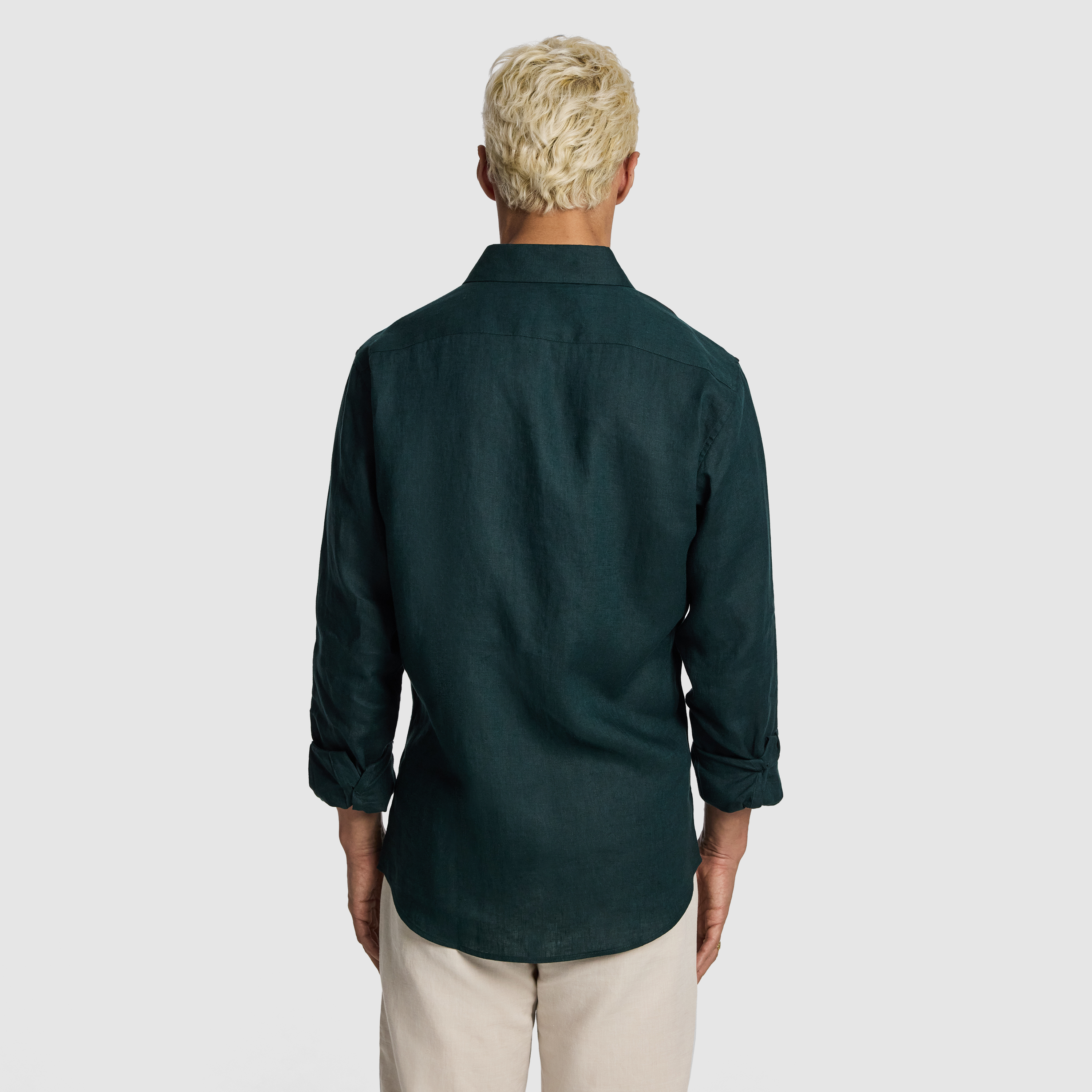Dark Green Malta Smart Slim Linen Shirt