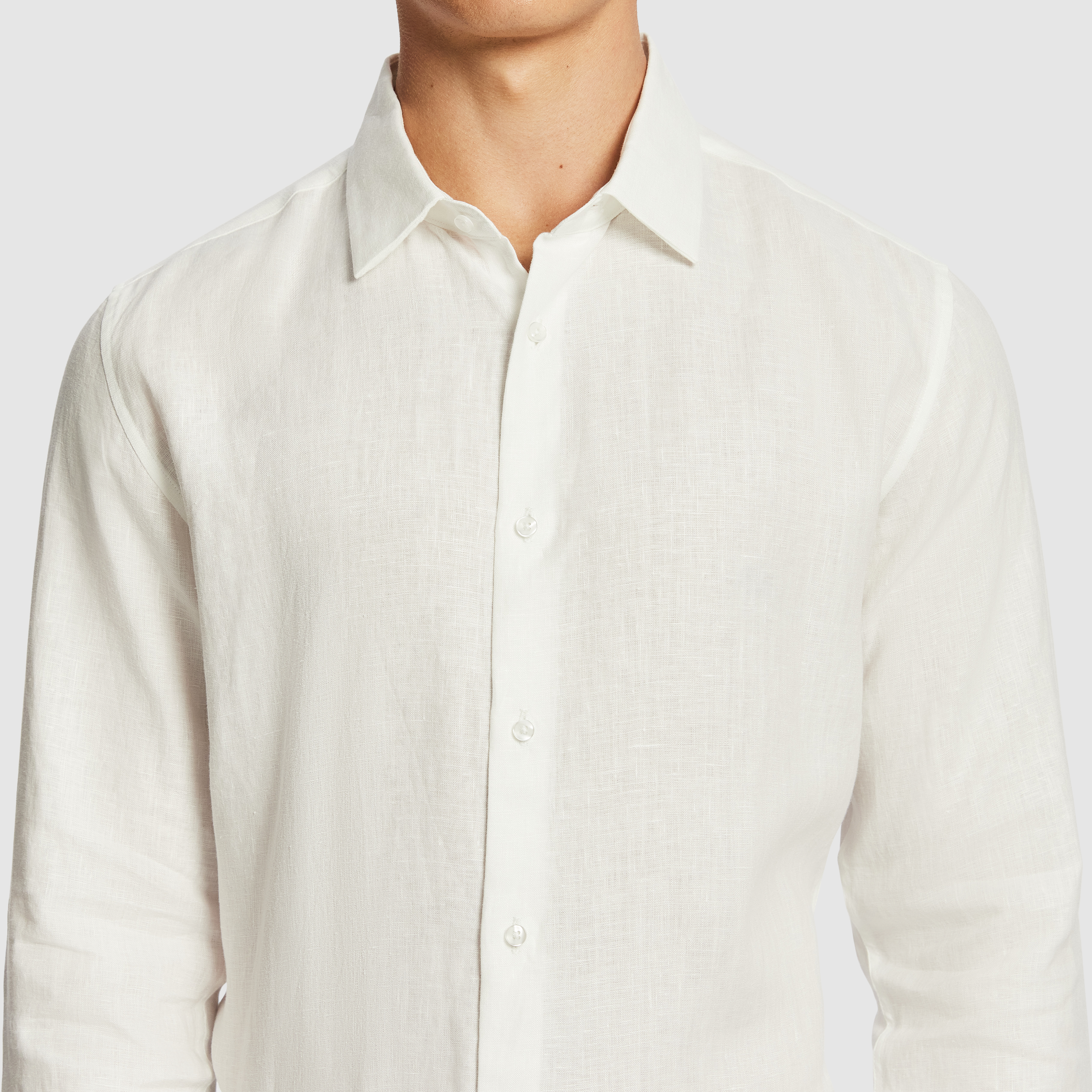 White Malta Smart Slim Linen Shirt