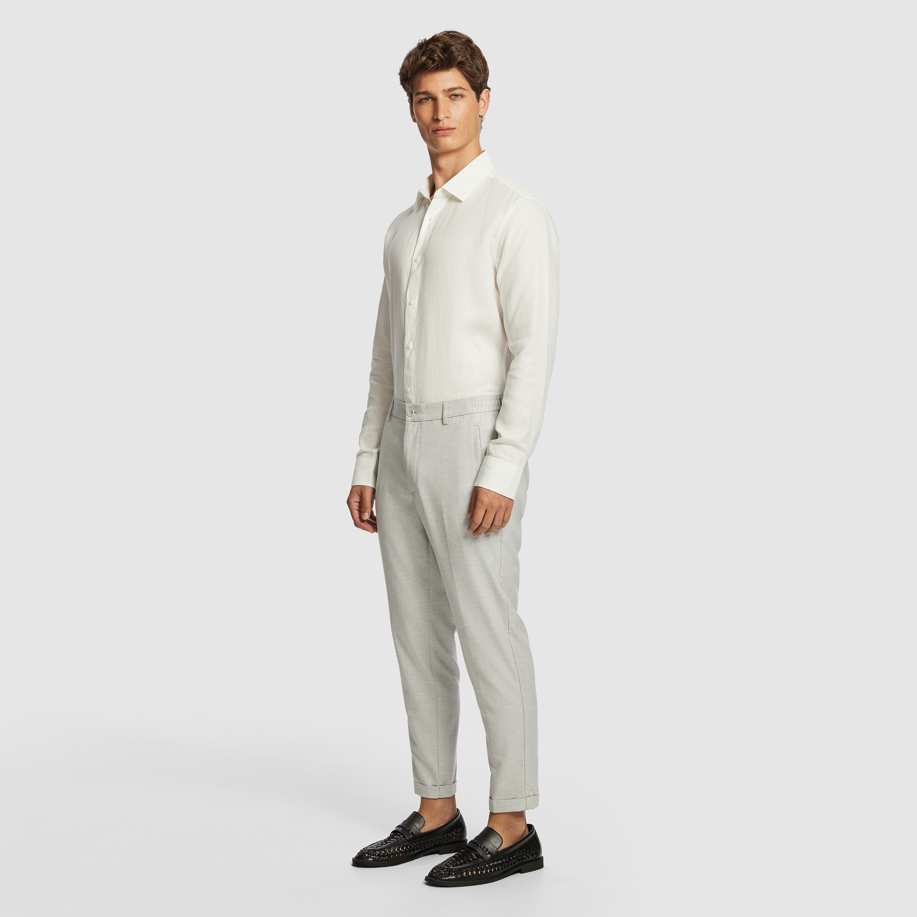 White Malta Smart Slim Linen Shirt