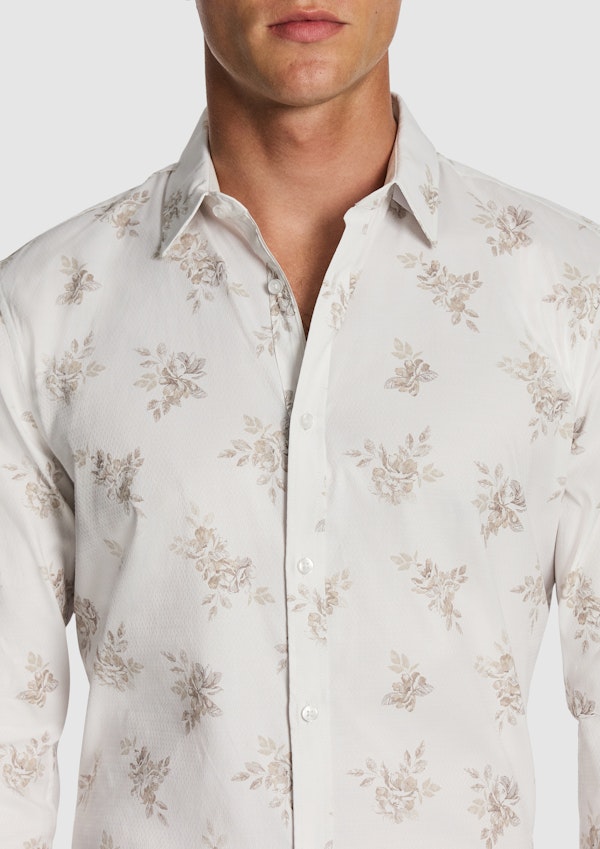Natural Cortina Slim Floral Shirt