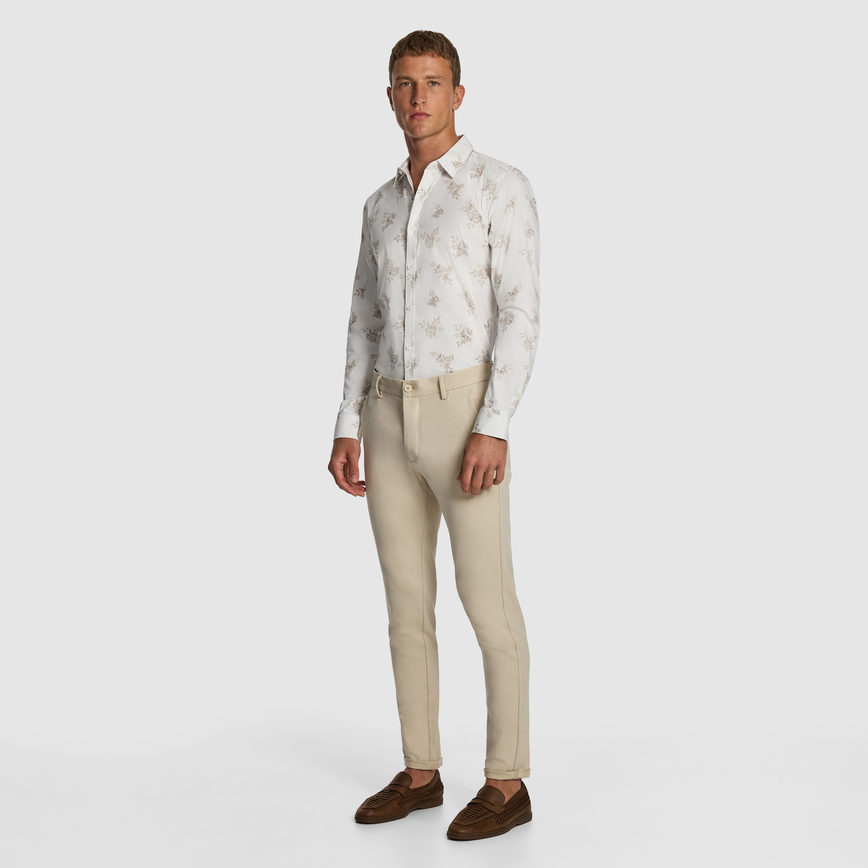 Natural Cortina Slim Floral Shirt