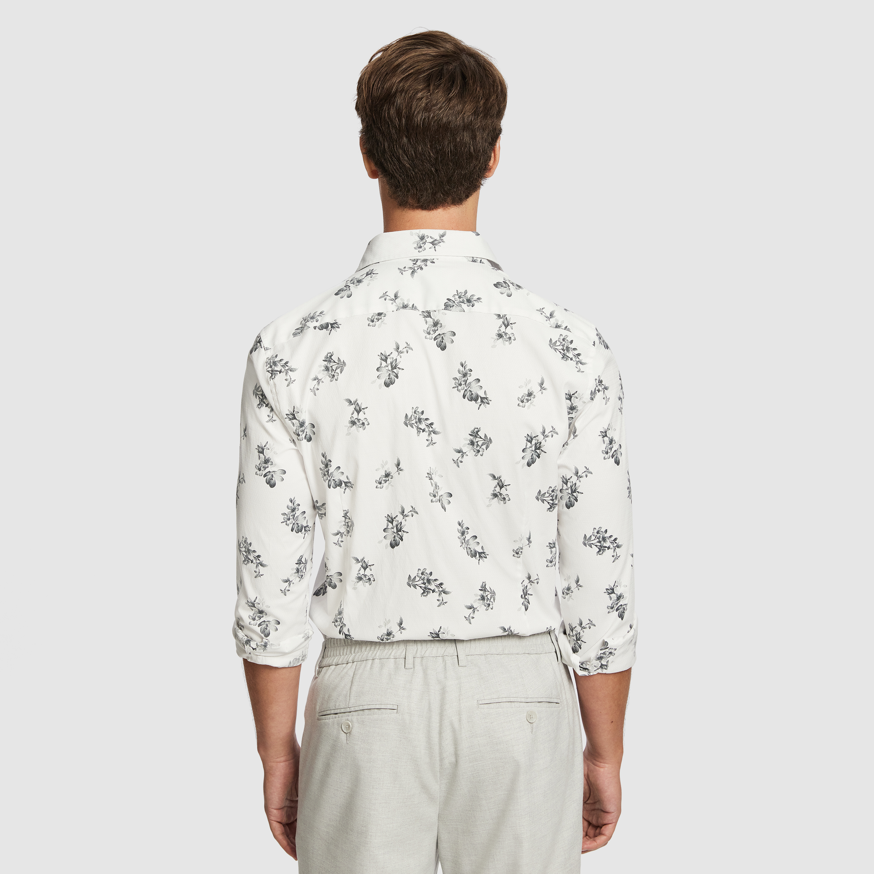 Light Grey Palisade Slim Floral Shirt