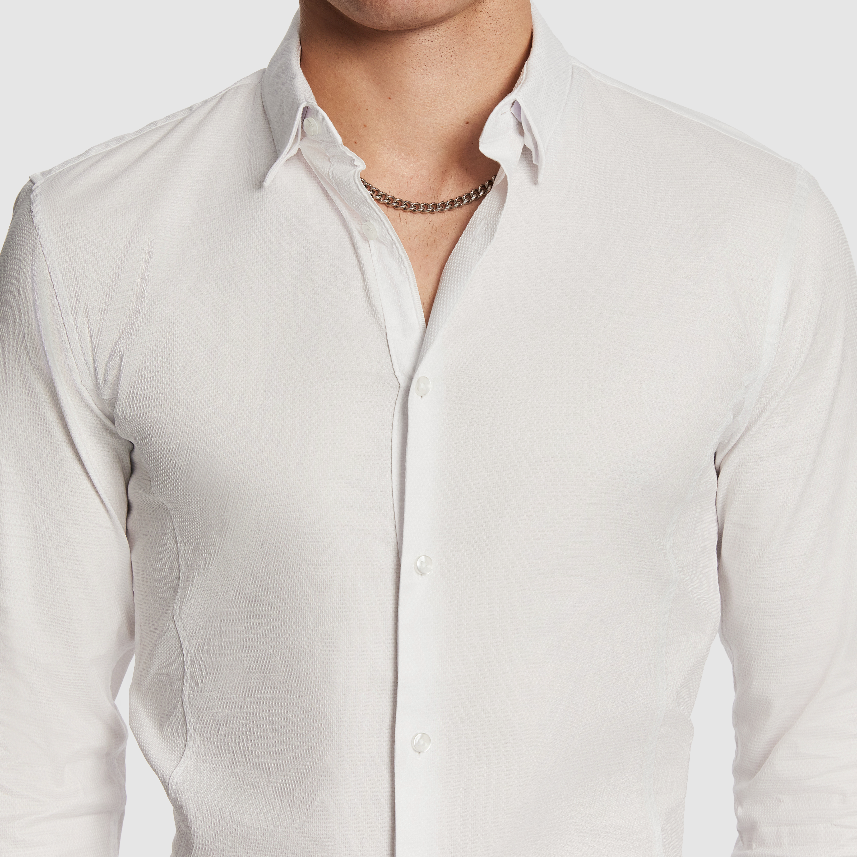 White Euro Muscle Fit Shirt