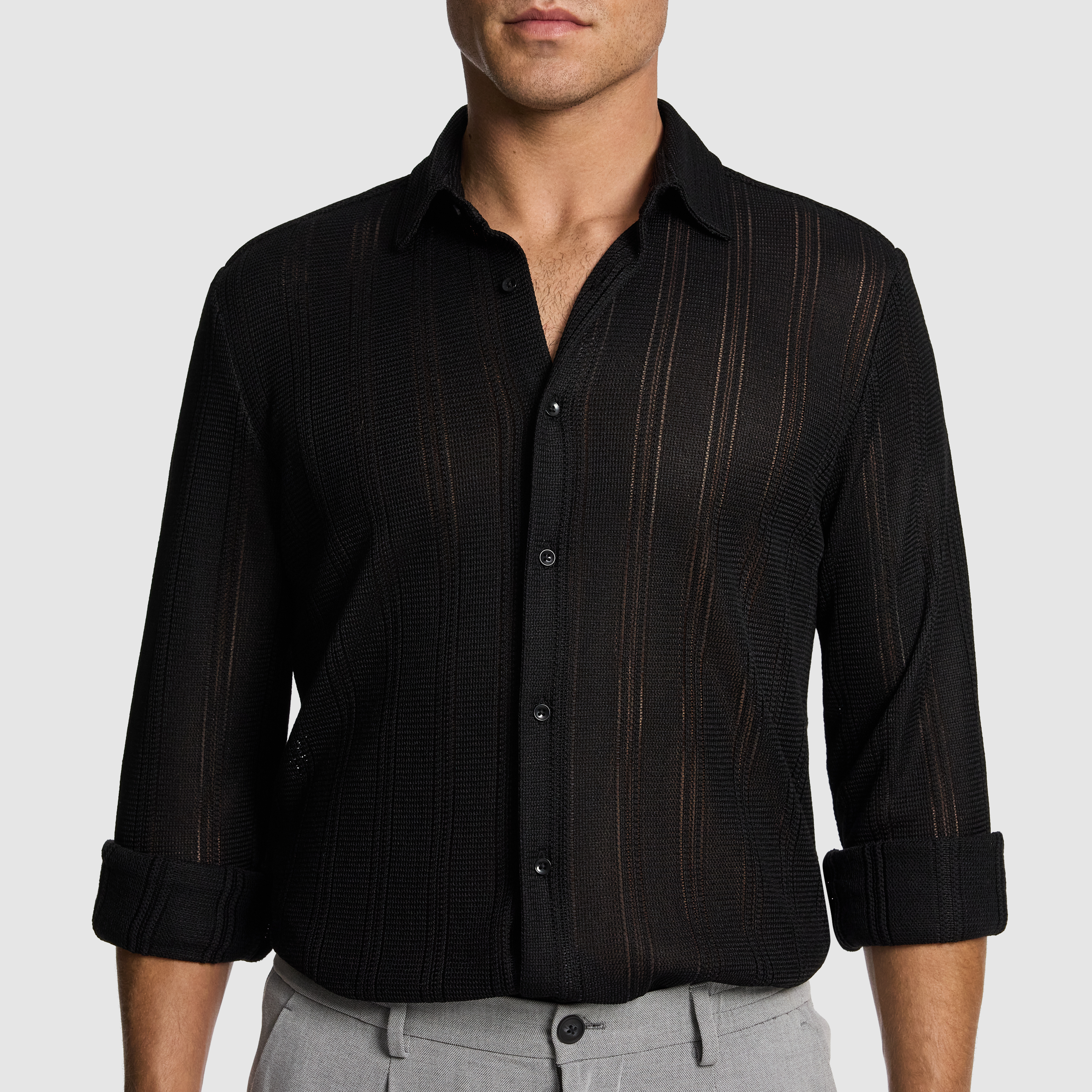 Black Enrique Textured Shirt