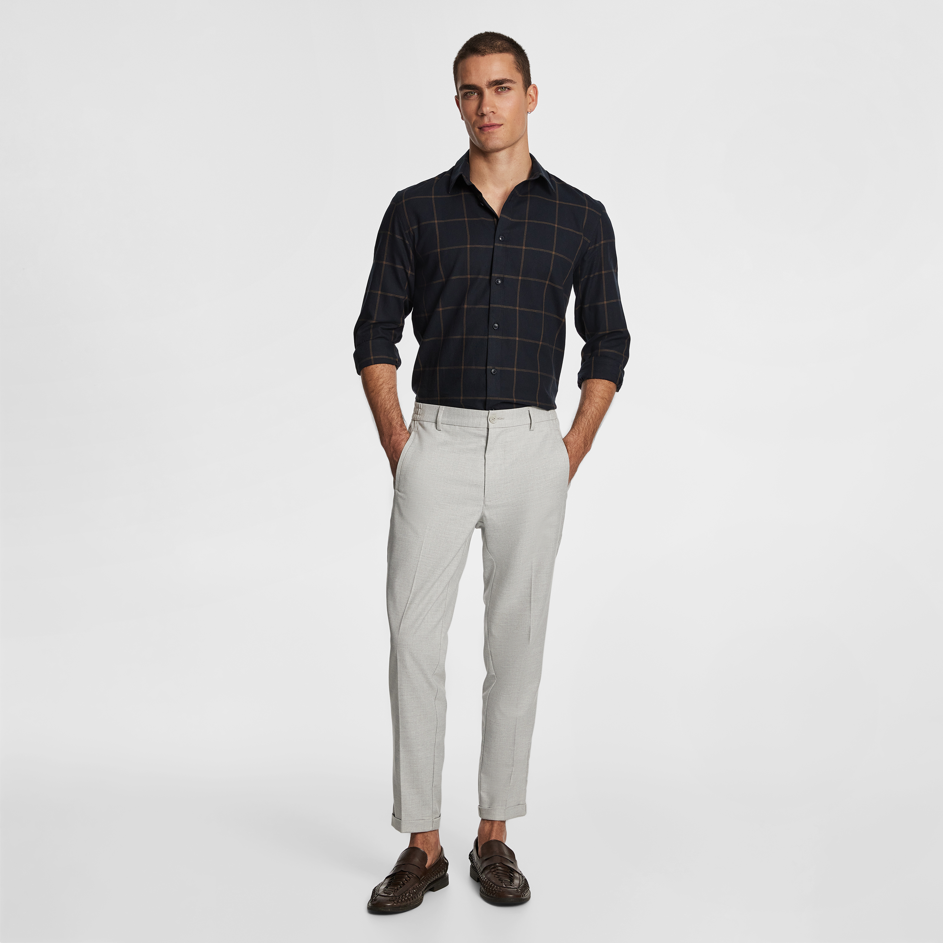 Navy Riggo Check Shirt