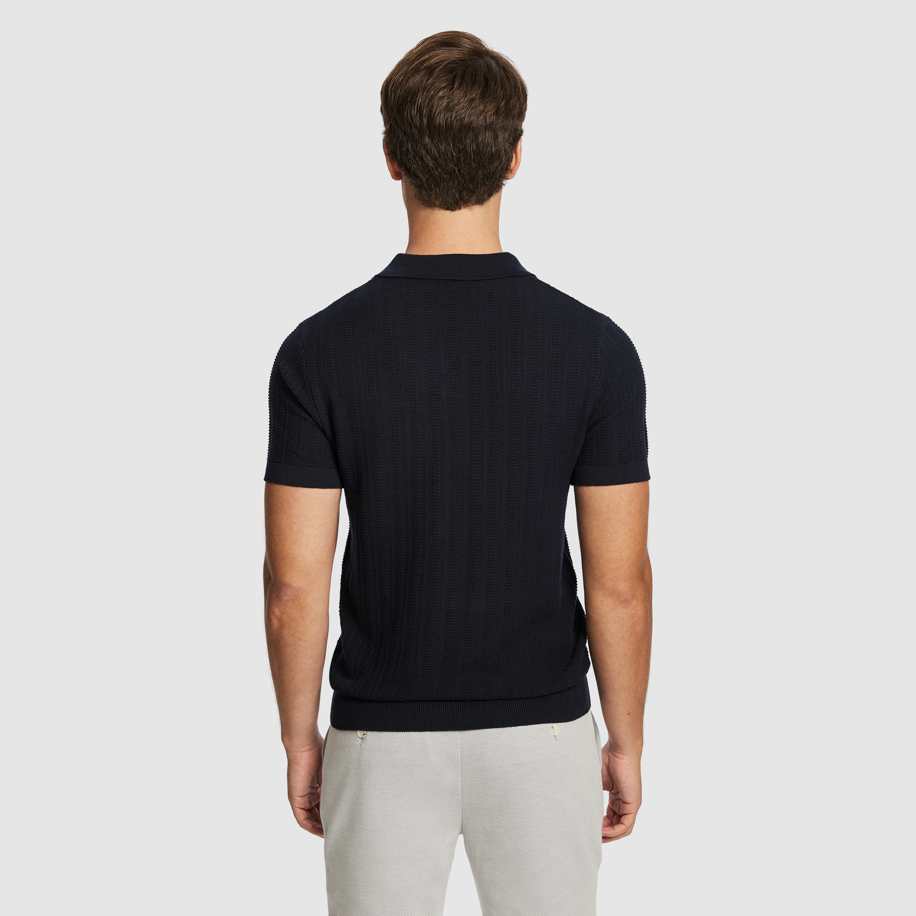 Navy Manly Knit Polo Shirt