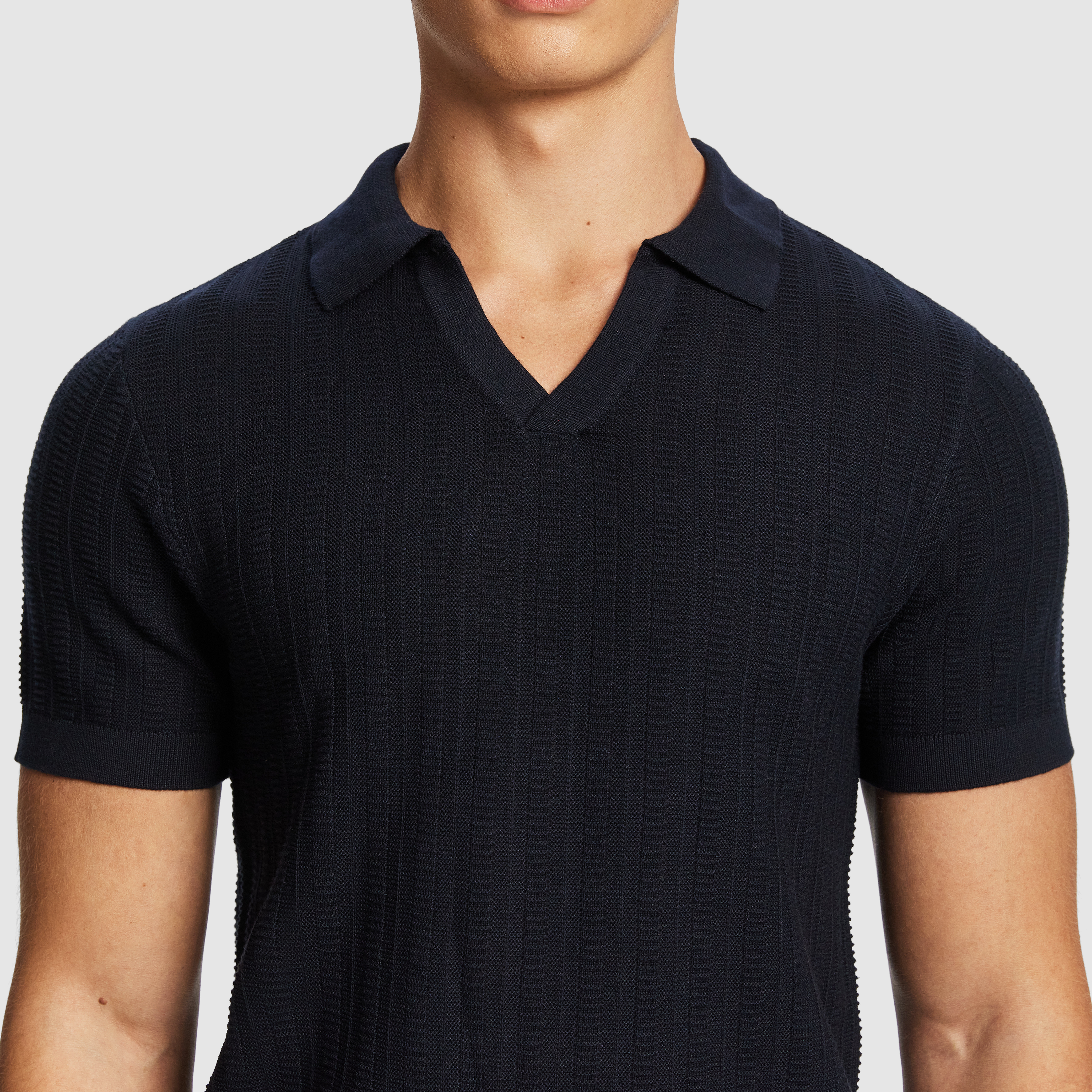 Navy Manly Knit Polo Shirt