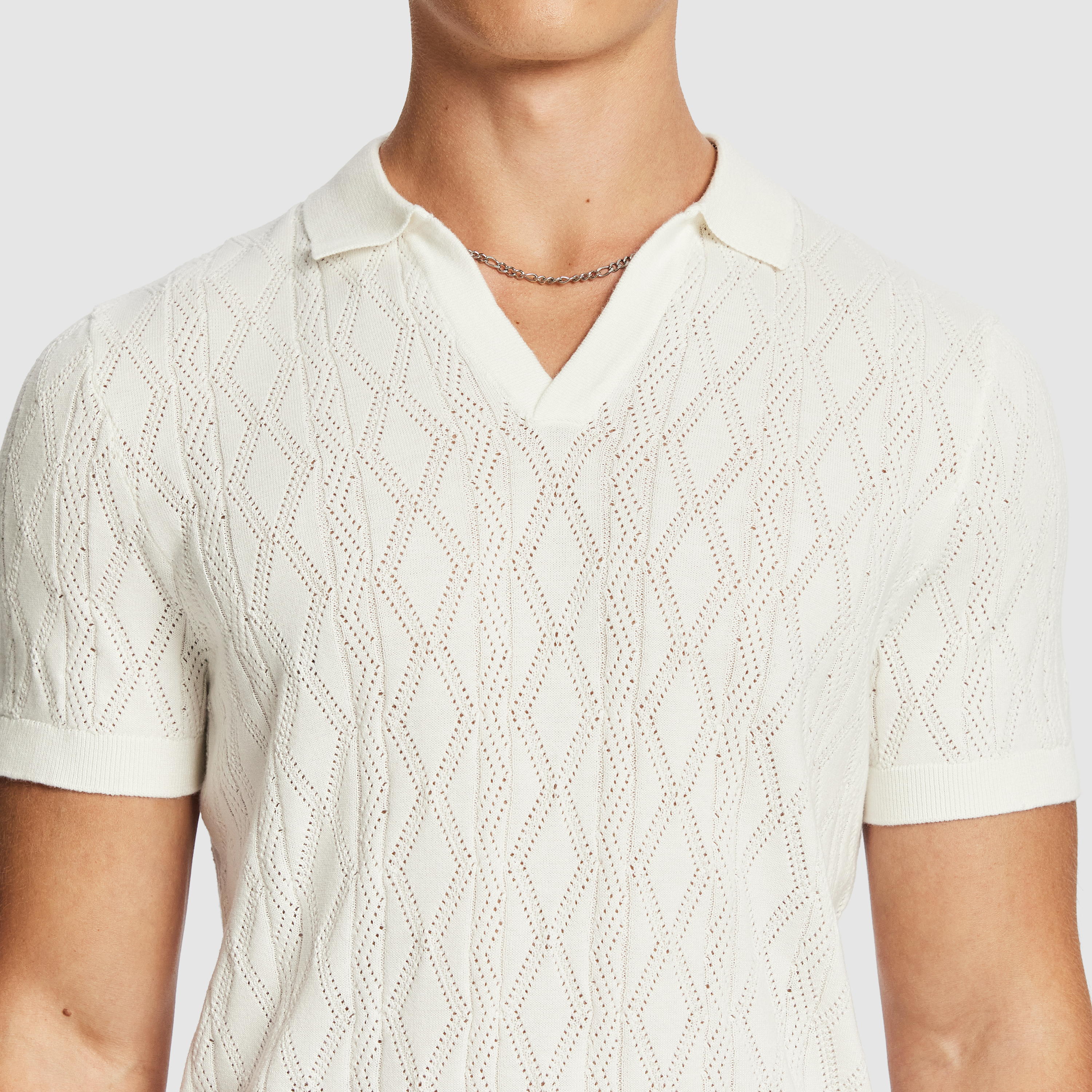 White Newport Knit Polo Shirt