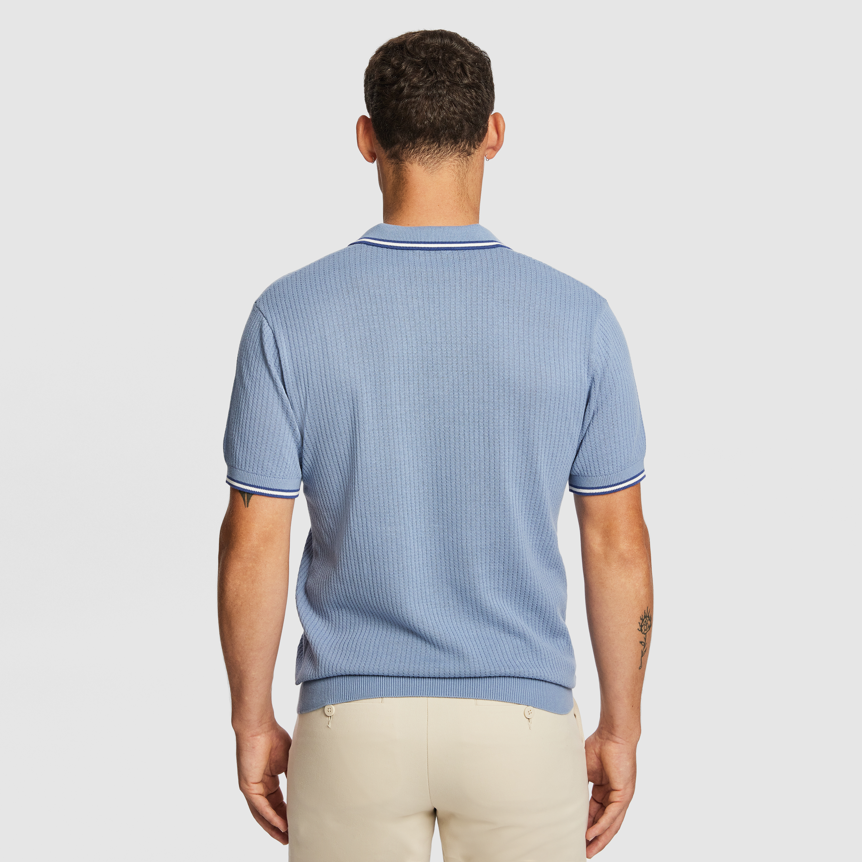 Blue Dusty Knit Polo Shirt