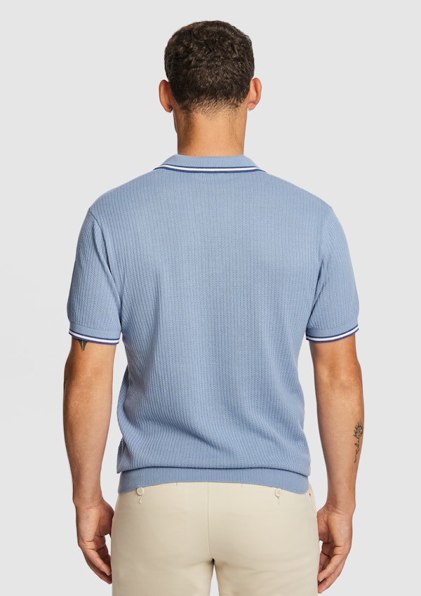 Blue Dusty Knit Polo Shirt