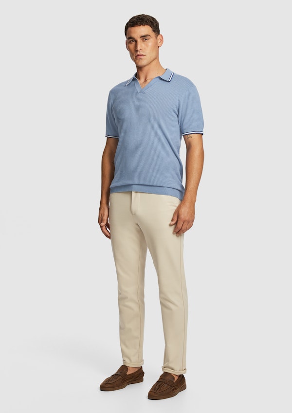 Blue Dusty Knit Polo Shirt