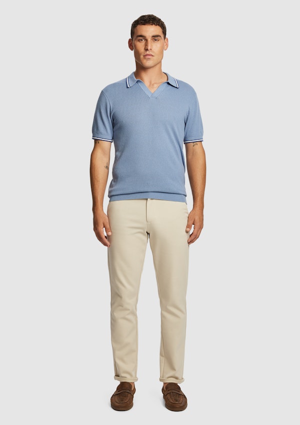 Blue Dusty Knit Polo Shirt