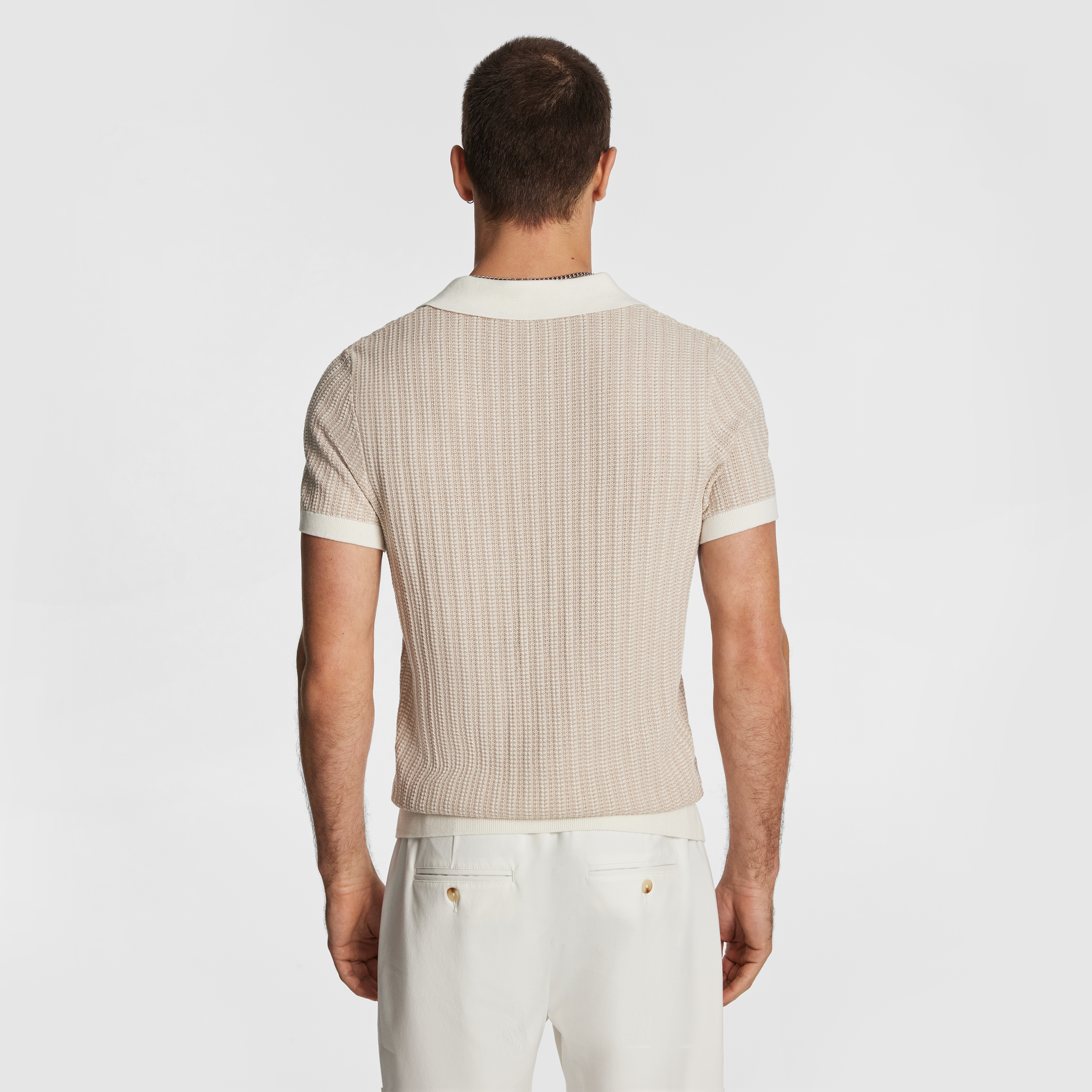 Natural Bilgola Knit Polo Shirt