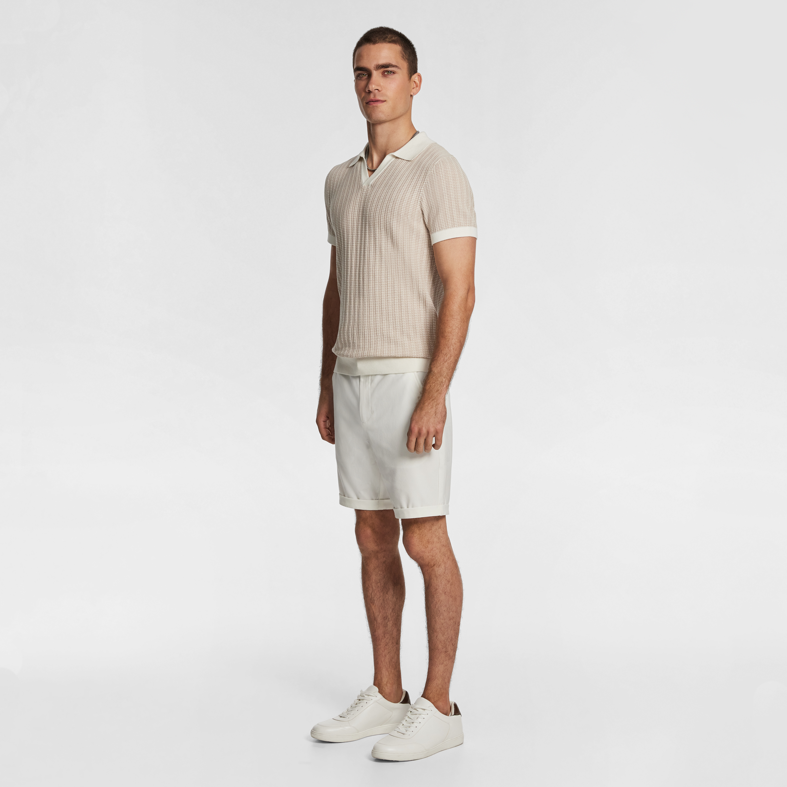 Natural Bilgola Knit Polo Shirt