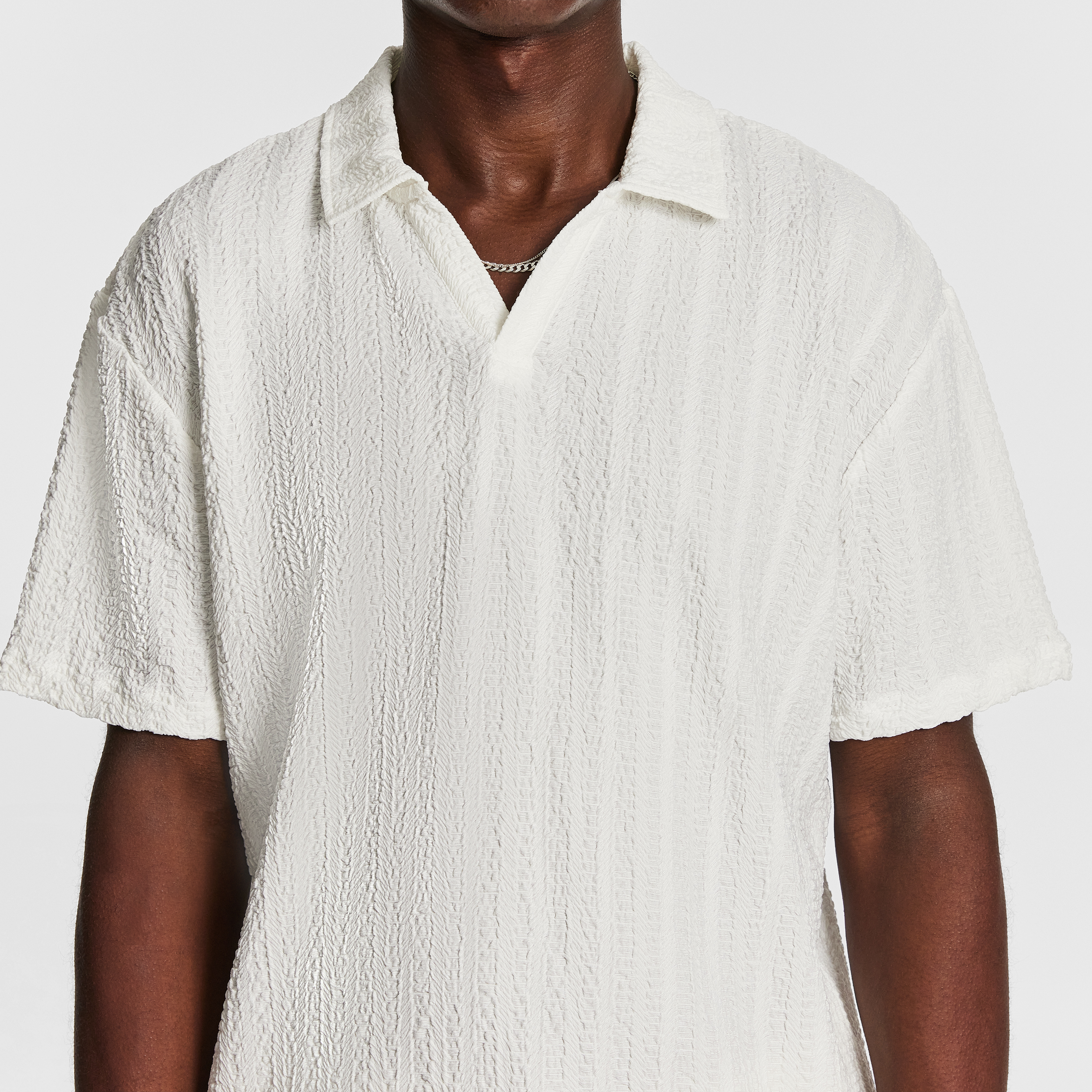 White Buddy Textured Polo Shirt