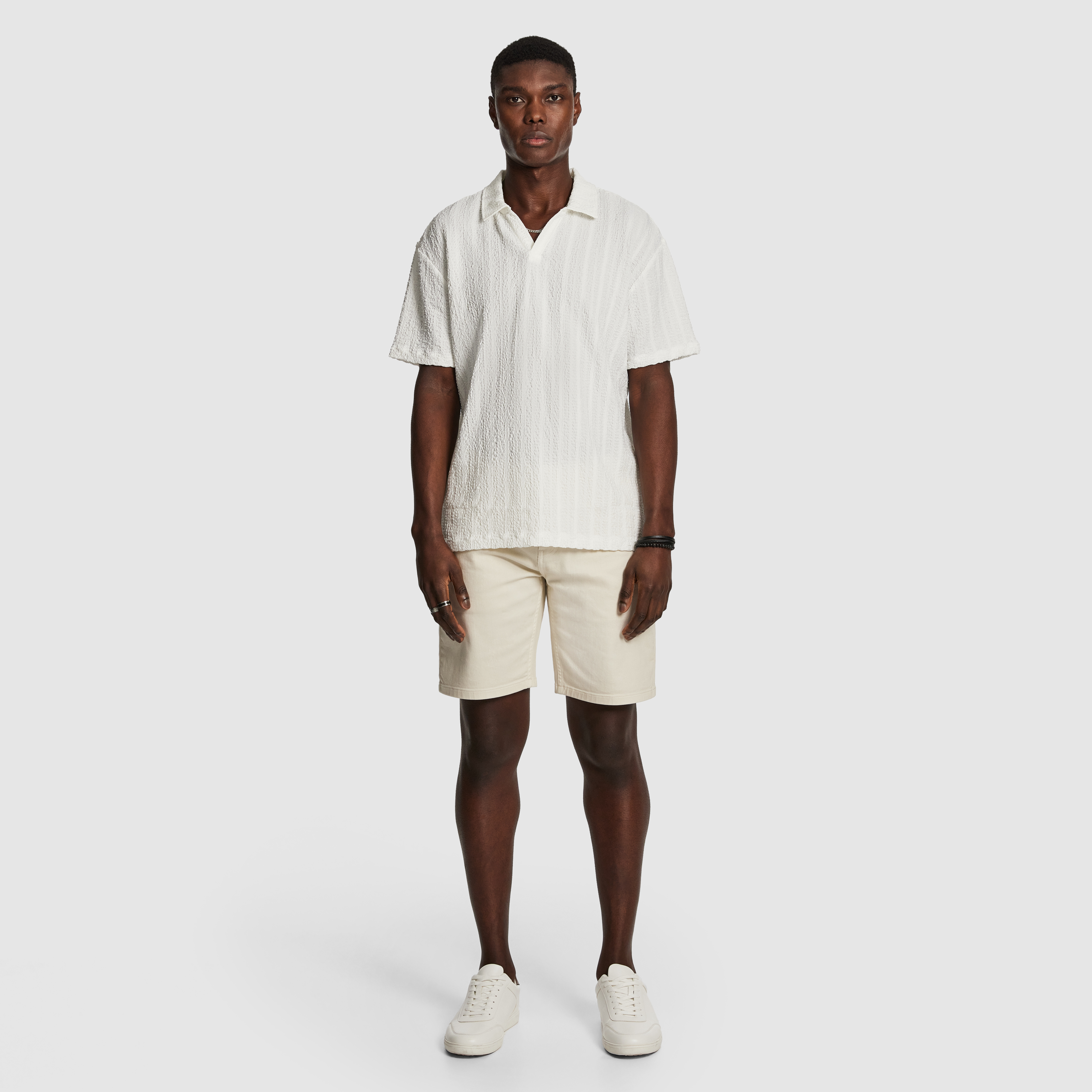 White Buddy Textured Polo Shirt