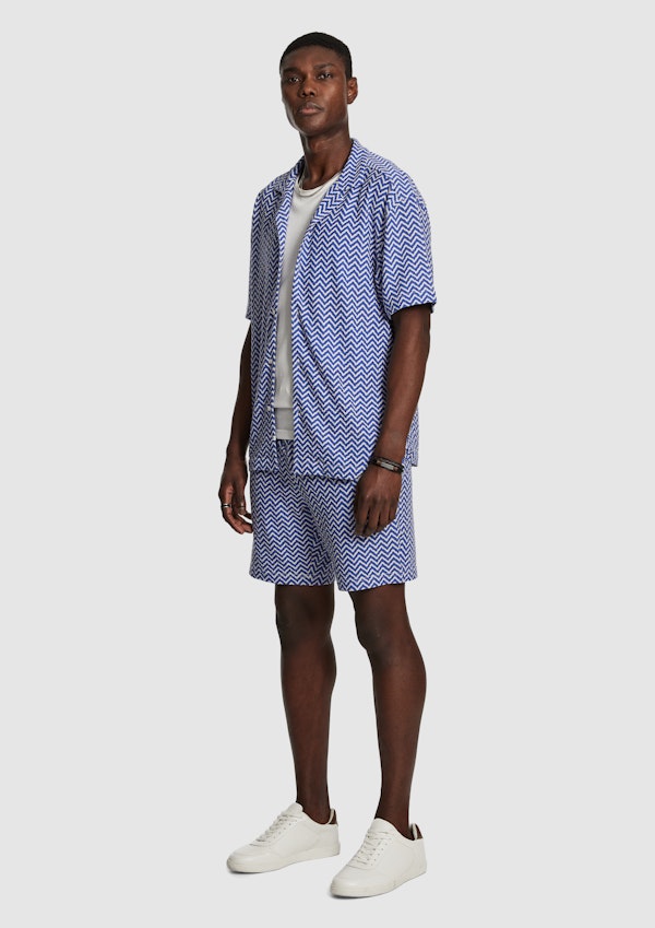 Blue Ward Printed Short