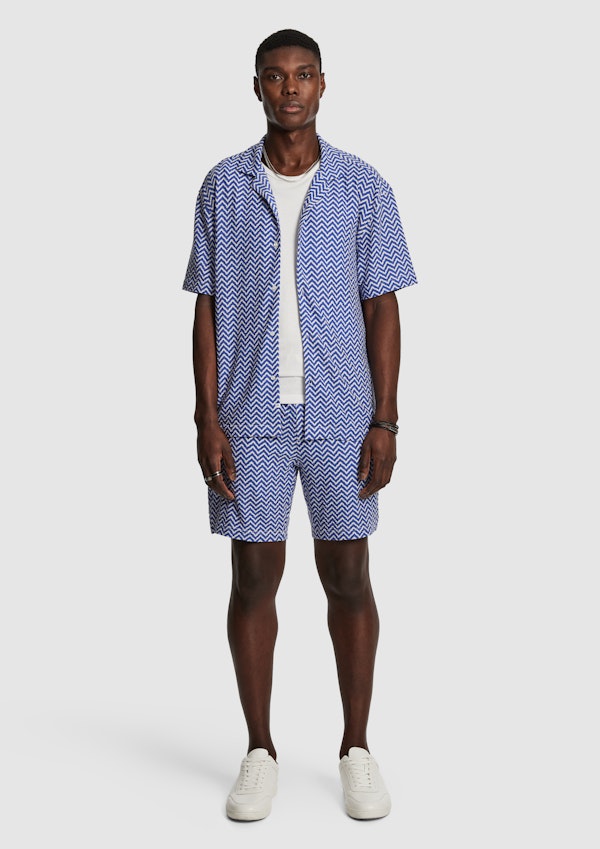 Blue Ward Printed Short