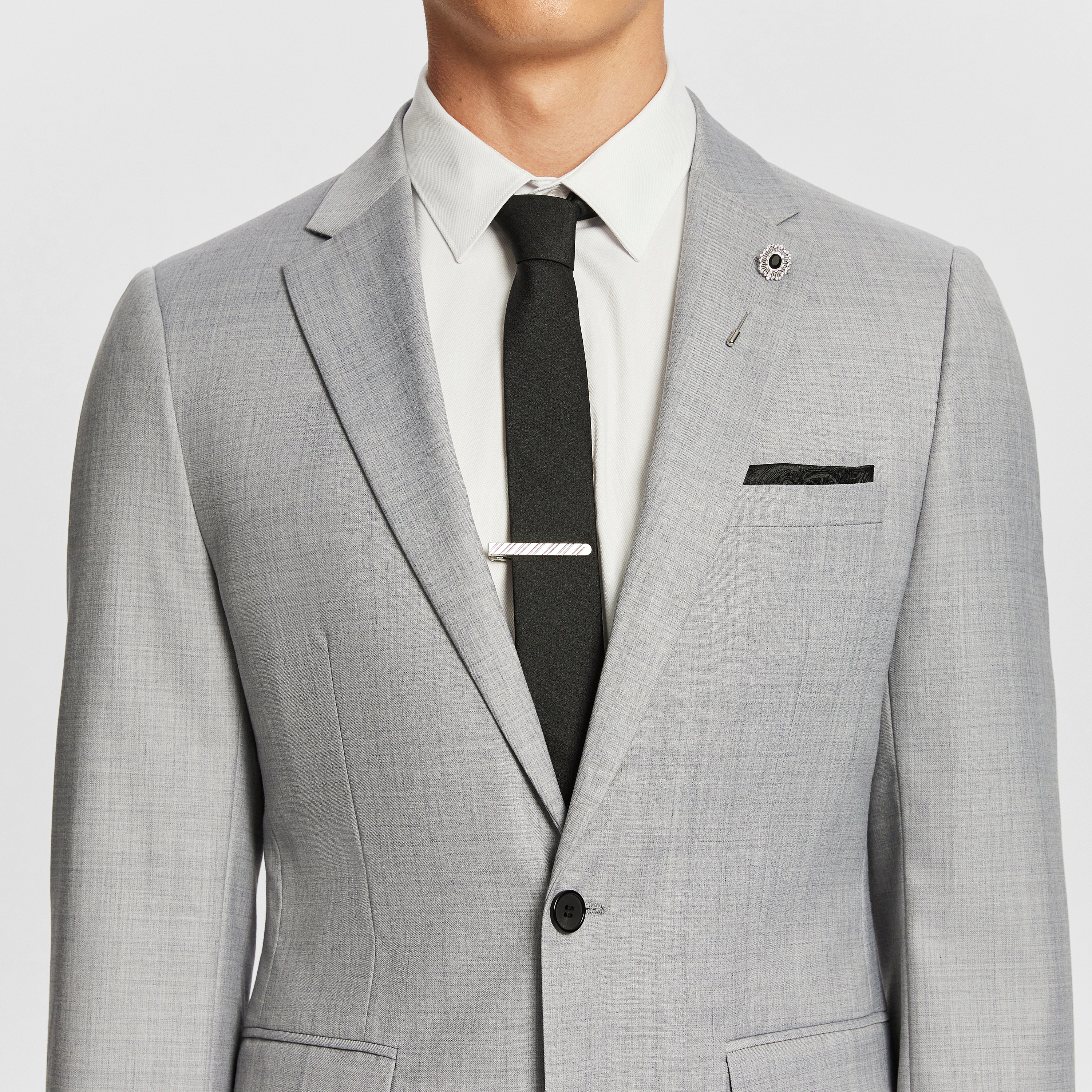  BANK WOOL BLEND SLIM SUIT