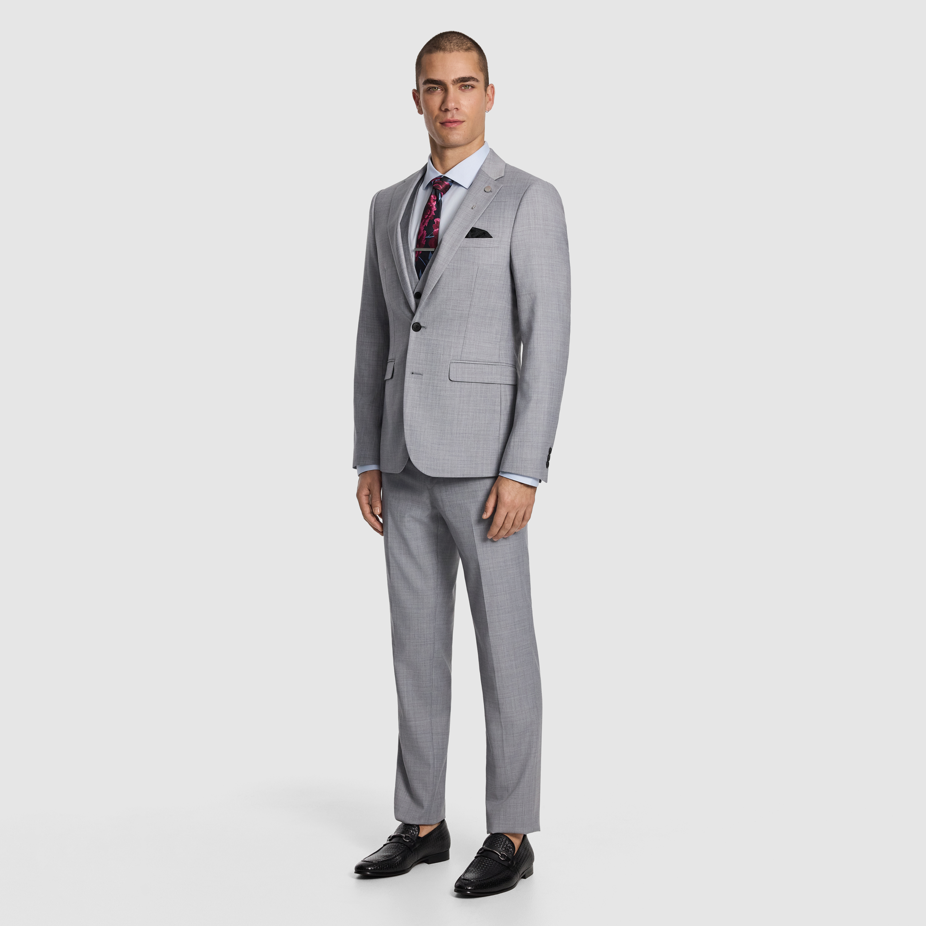  BANK WOOL BLEND SLIM SUIT