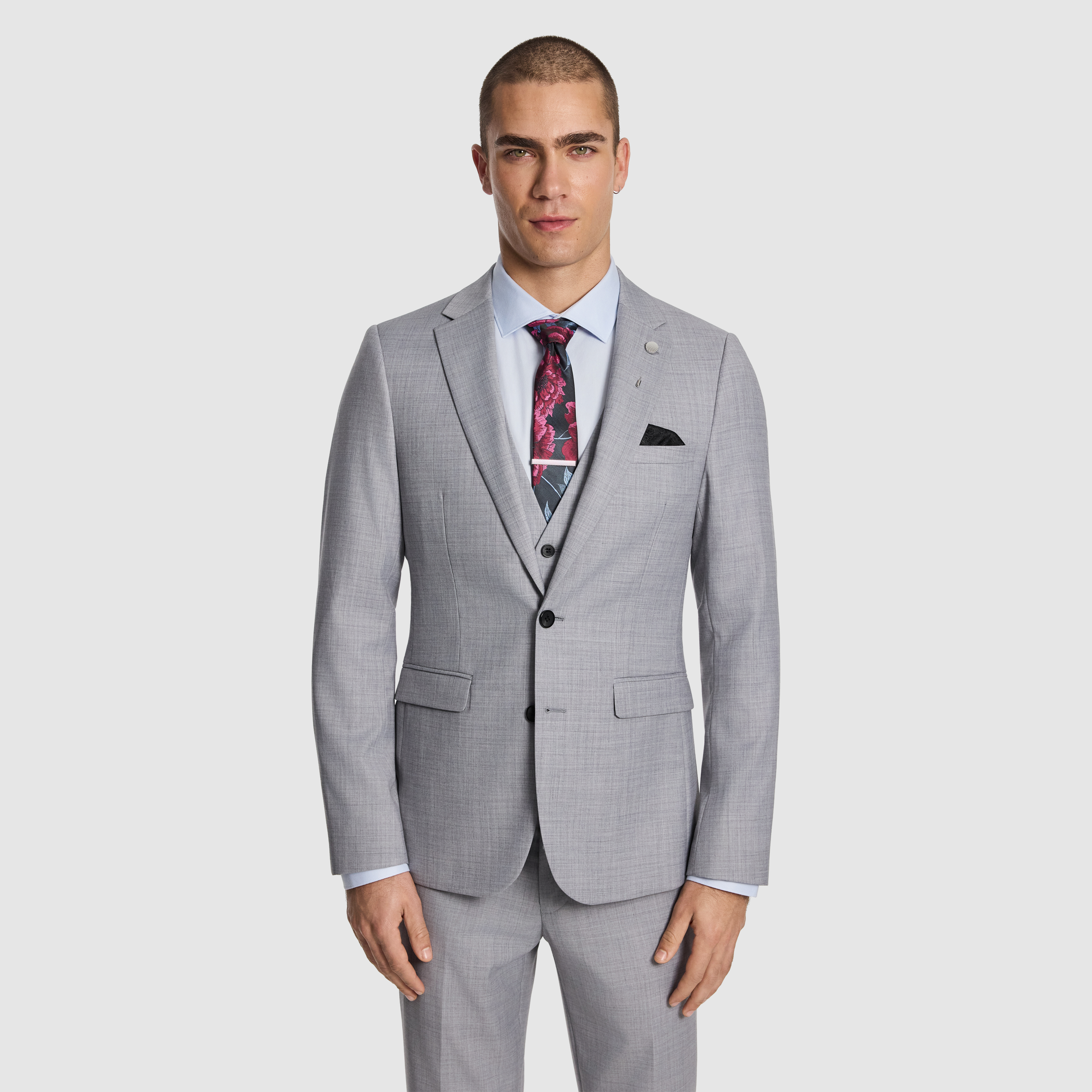  BANK WOOL BLEND SLIM SUIT