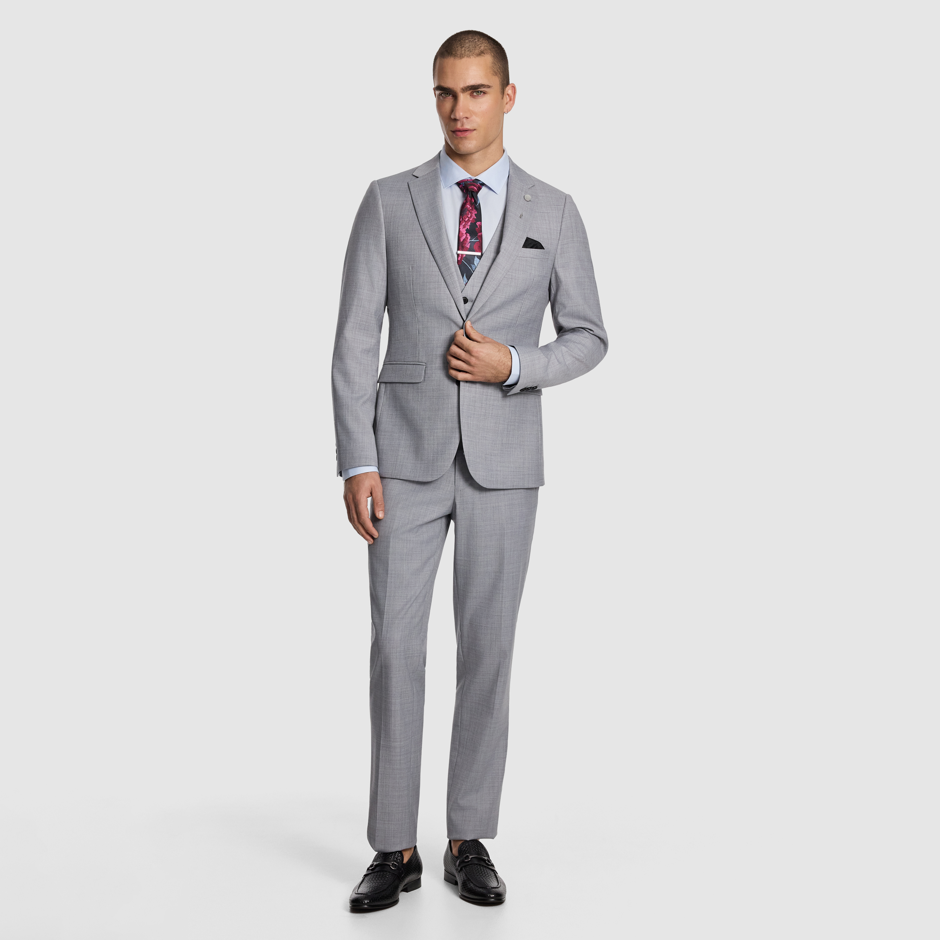  BANK WOOL BLEND SLIM SUIT