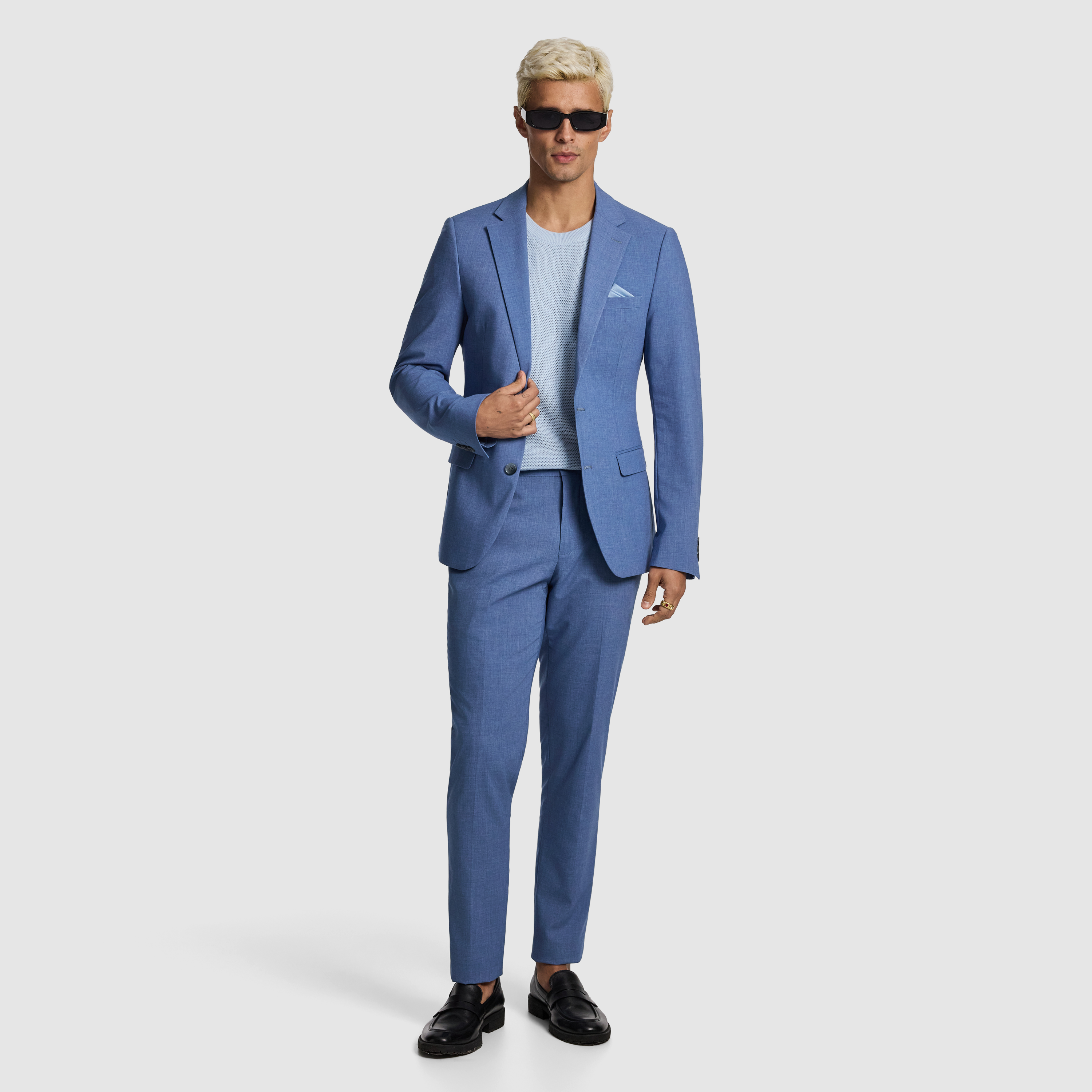 Blue Alfredo Slim Suit Jacket