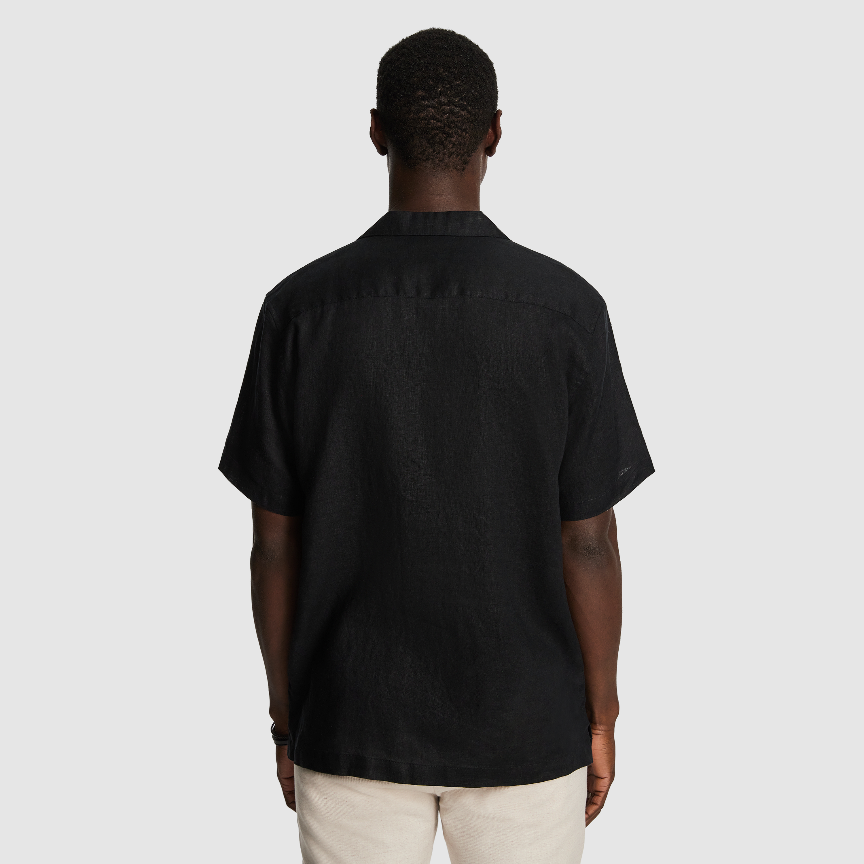 Black Harris Pure Linen Shirt