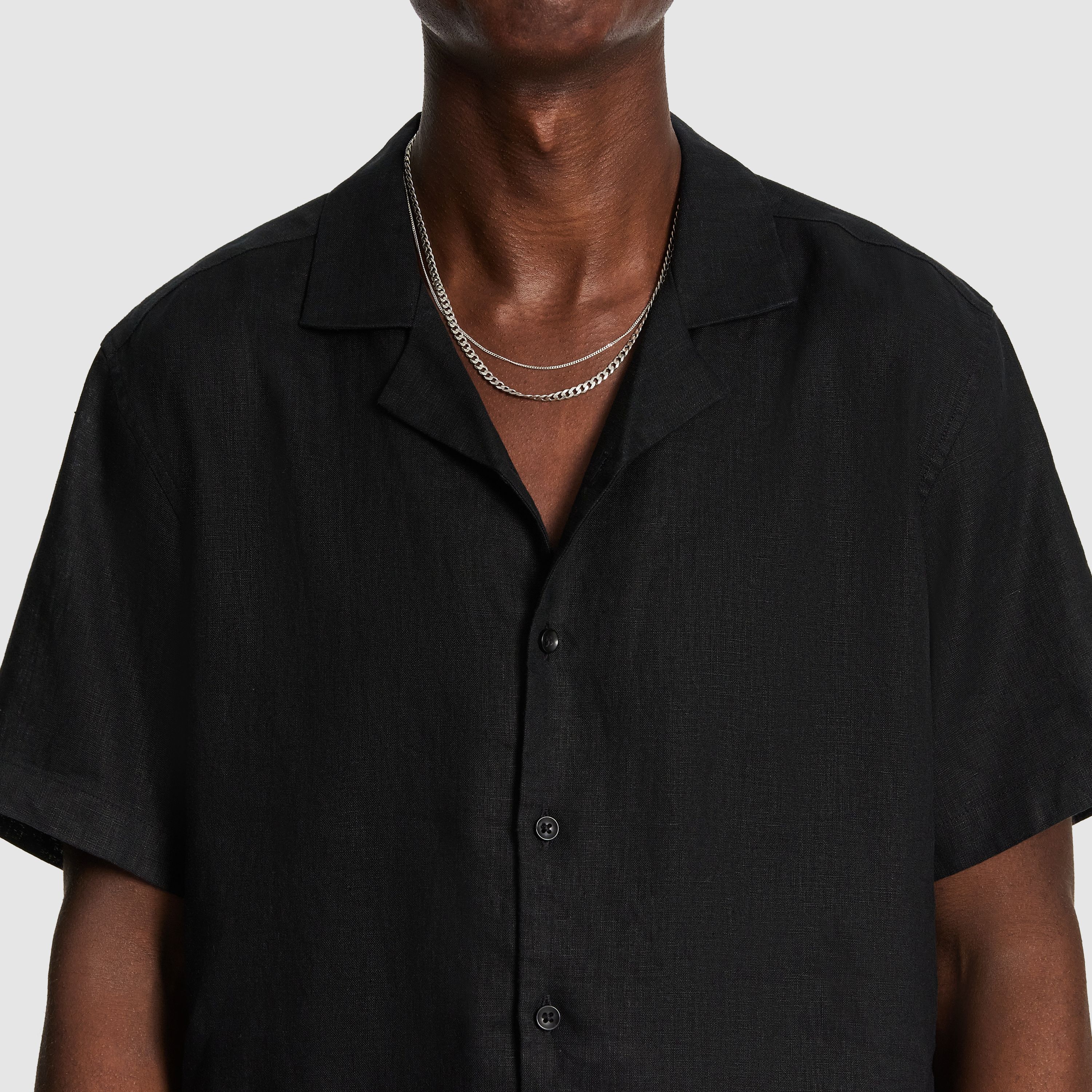 Black Harris Pure Linen Shirt