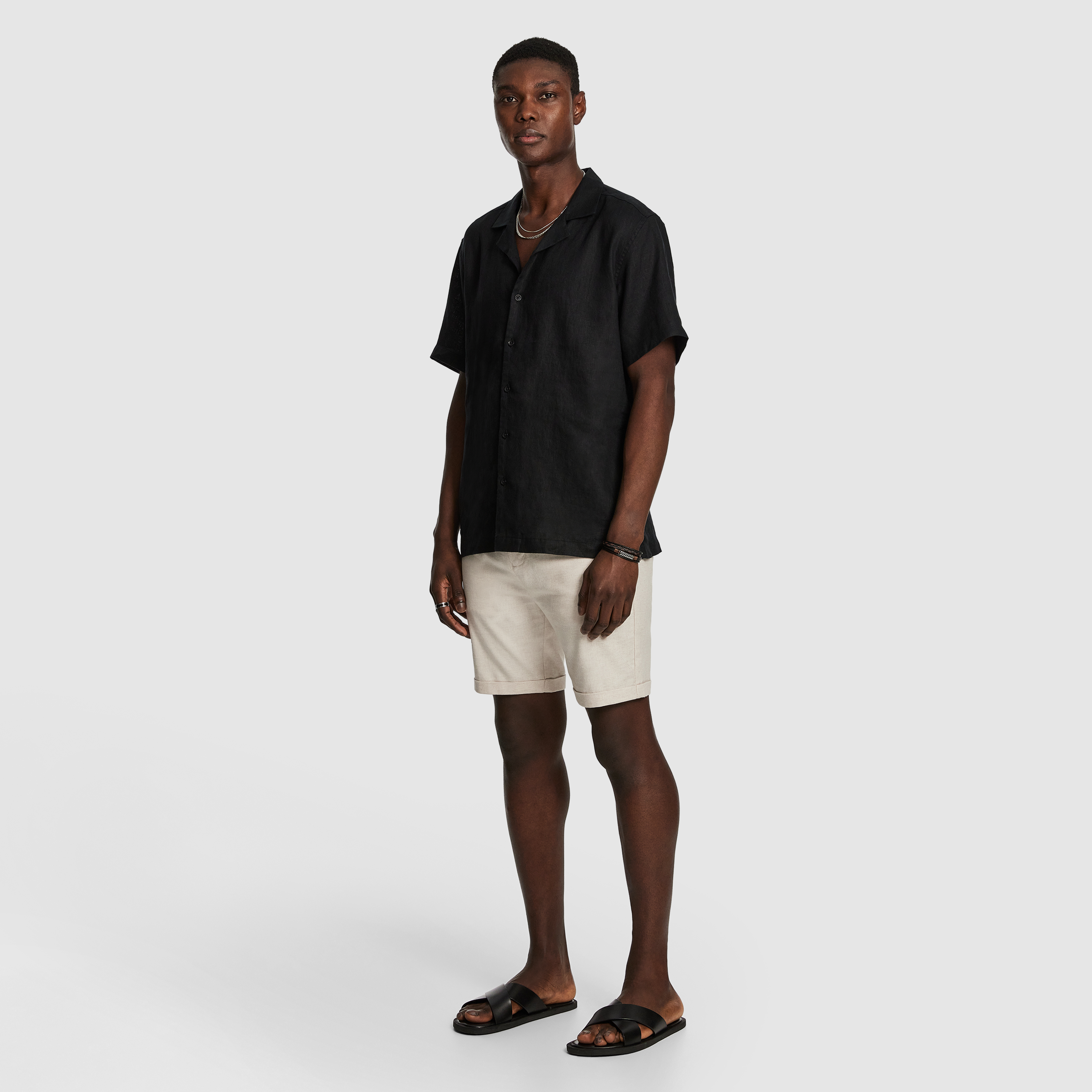 Black Harris Pure Linen Shirt