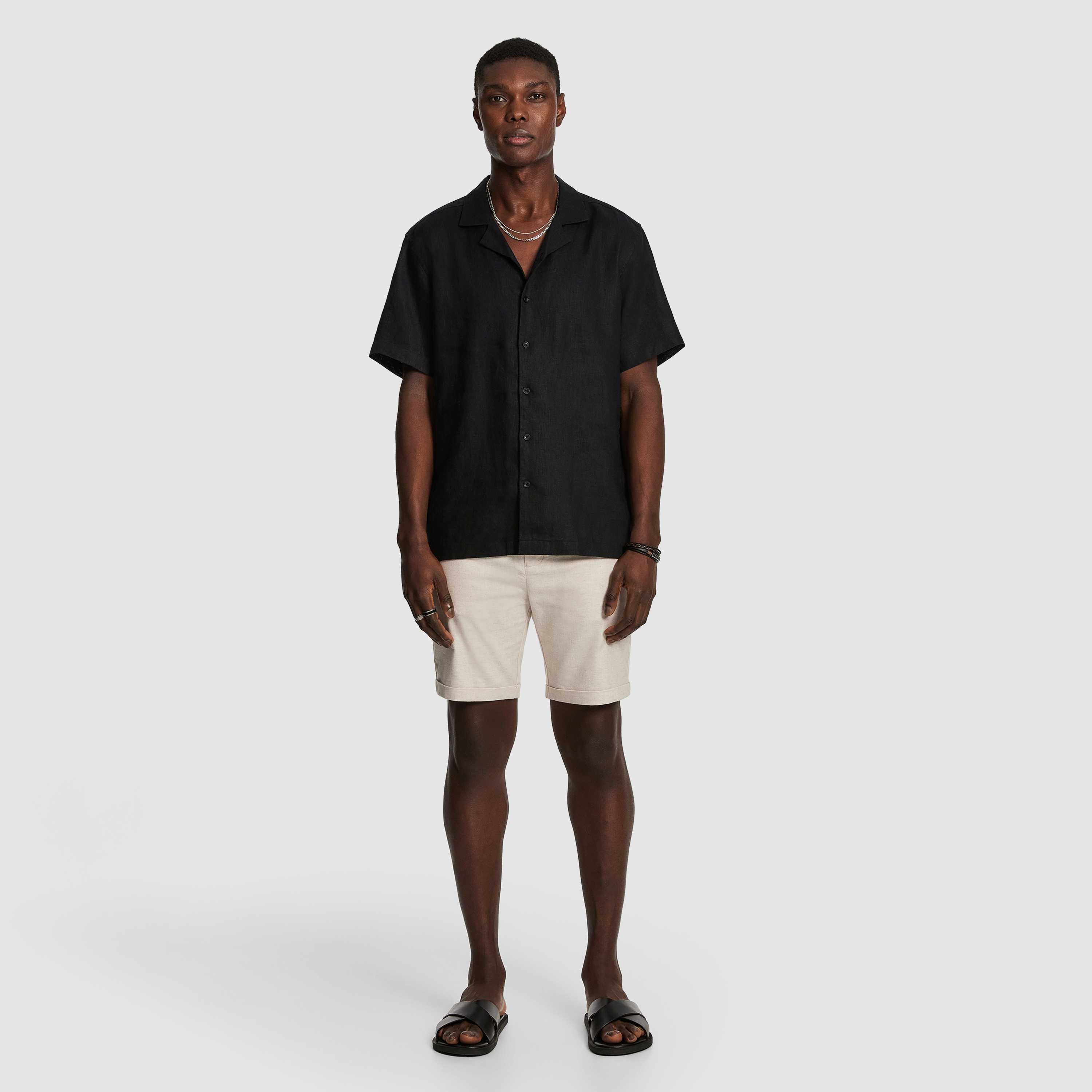 Black Harris Pure Linen Shirt