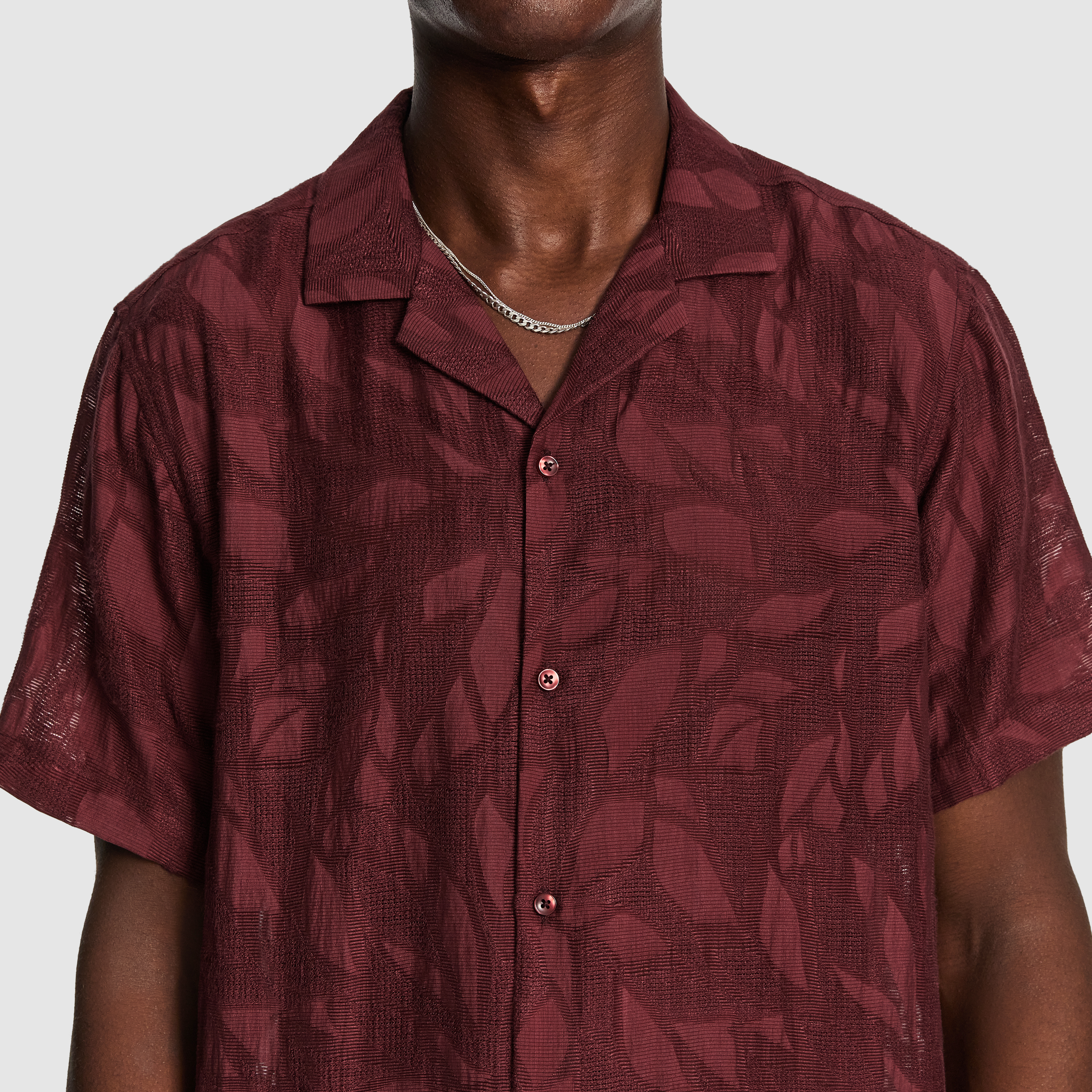 Burgundy Silas Jacquard Shirt