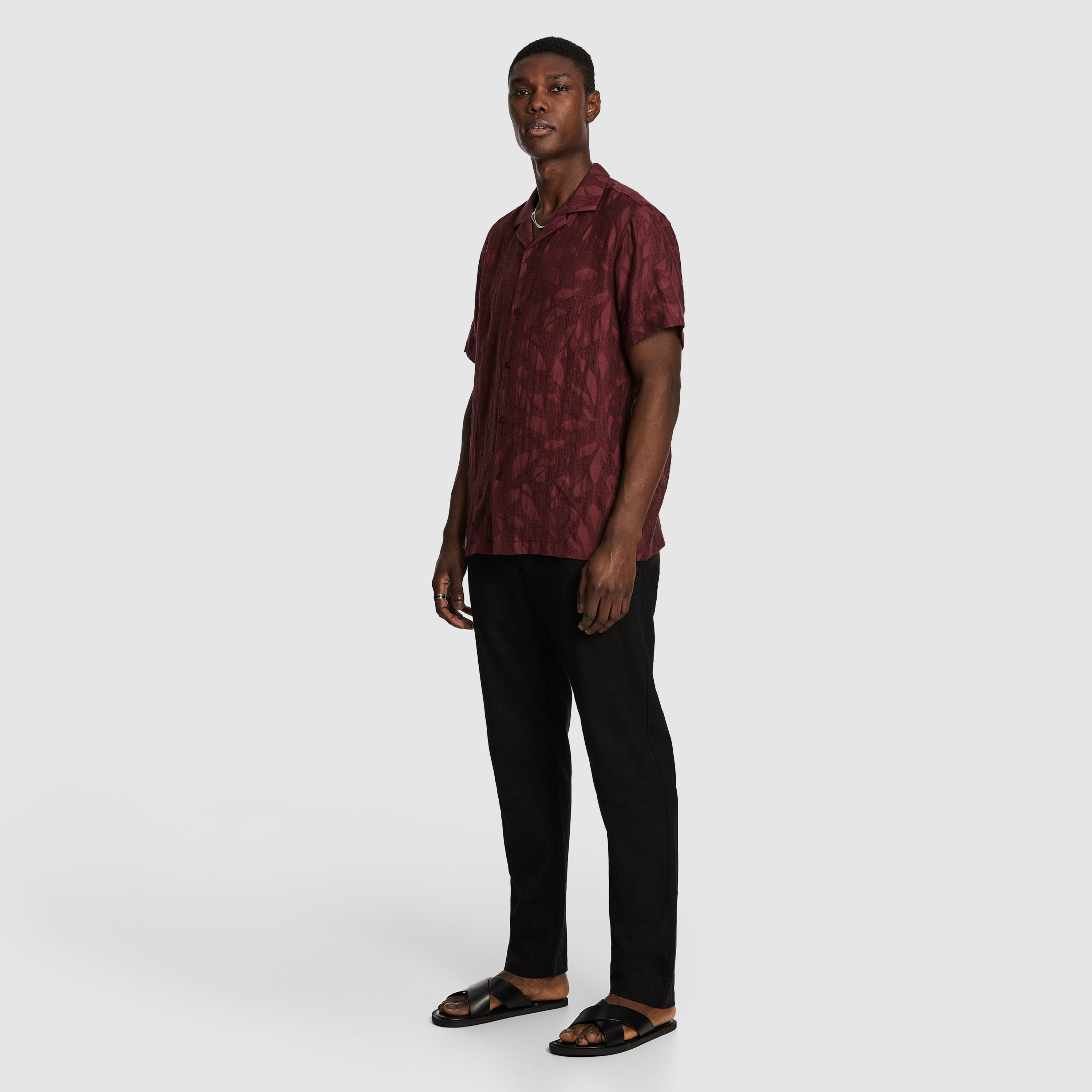 Burgundy Silas Jacquard Shirt