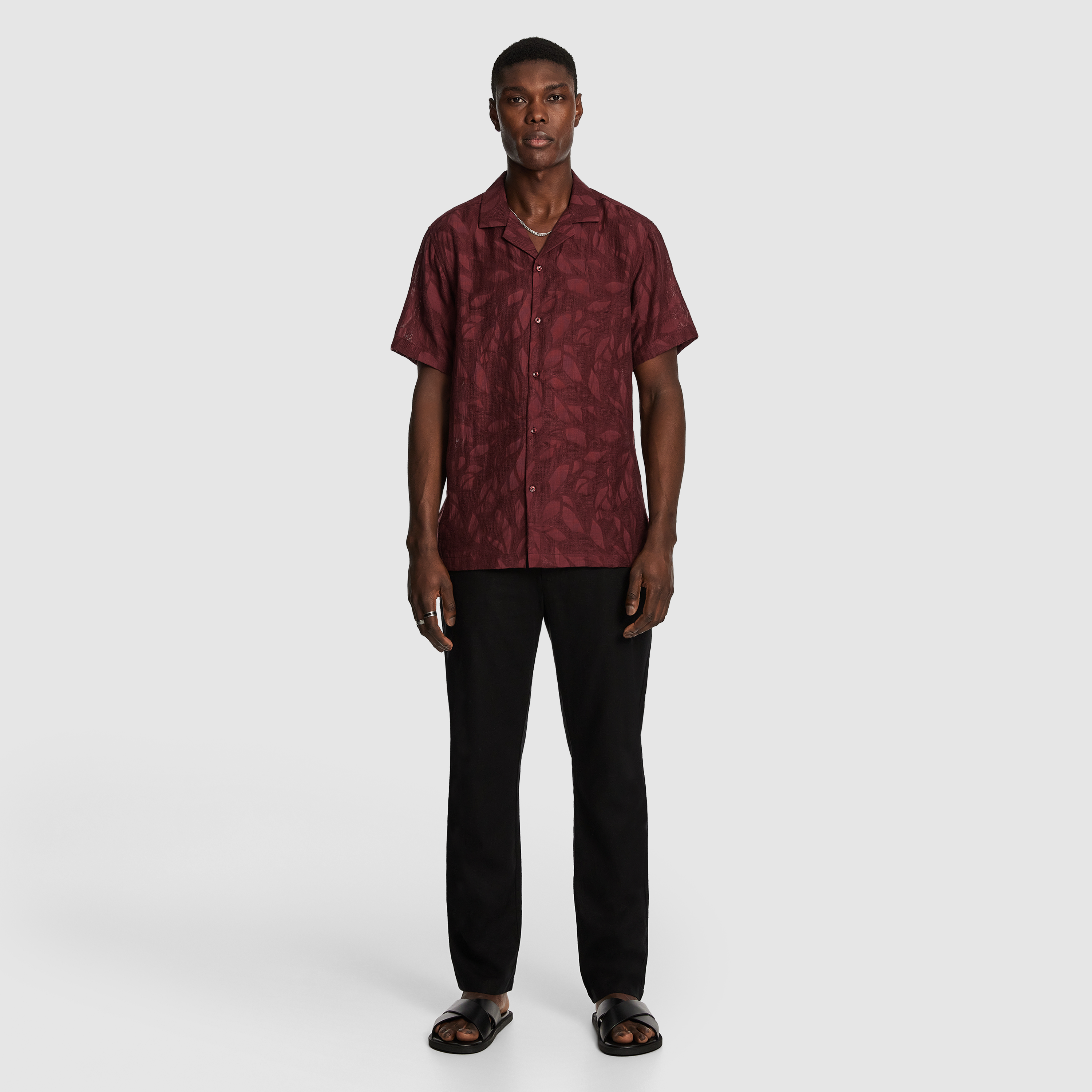 Burgundy Silas Jacquard Shirt