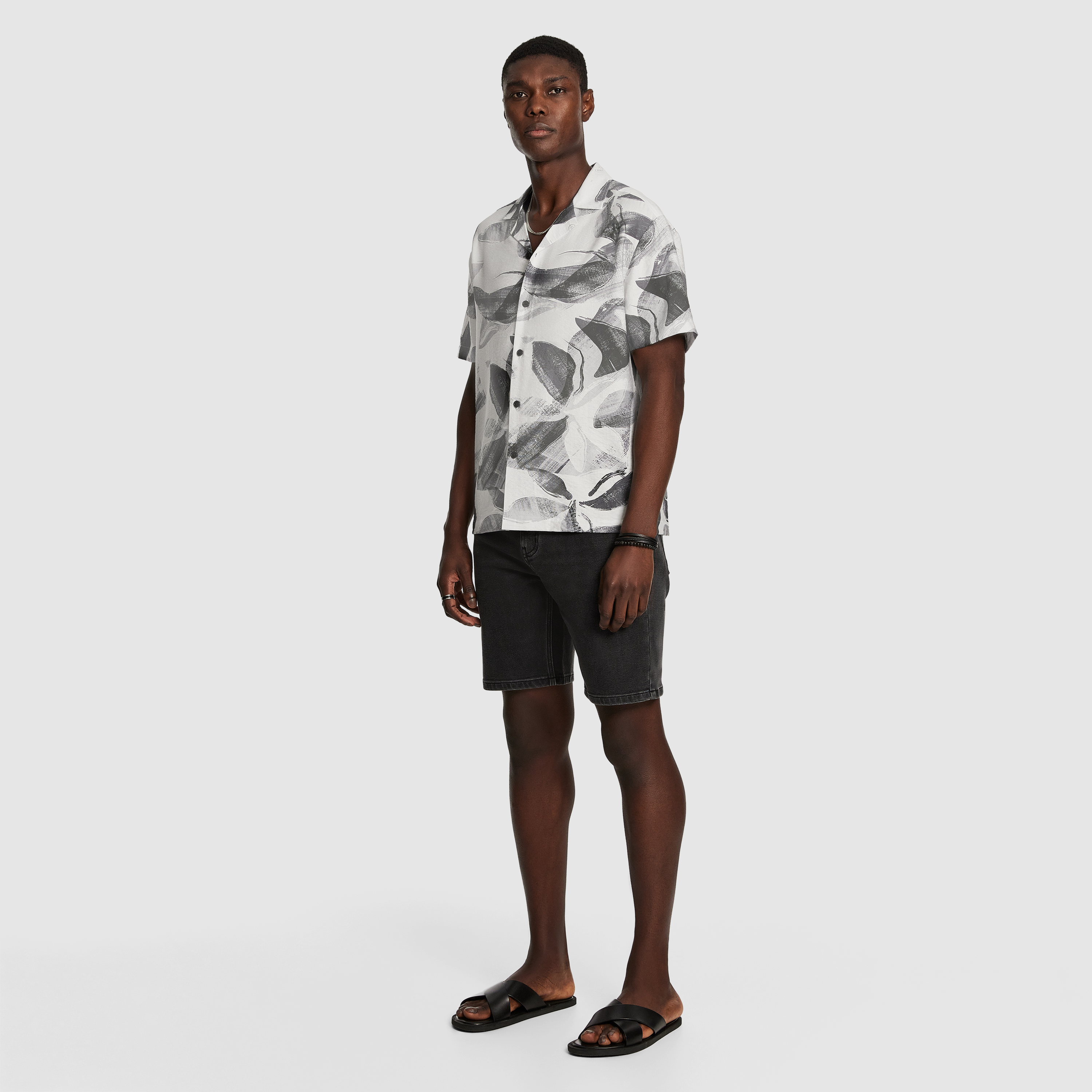Black Foster Print Shirt
