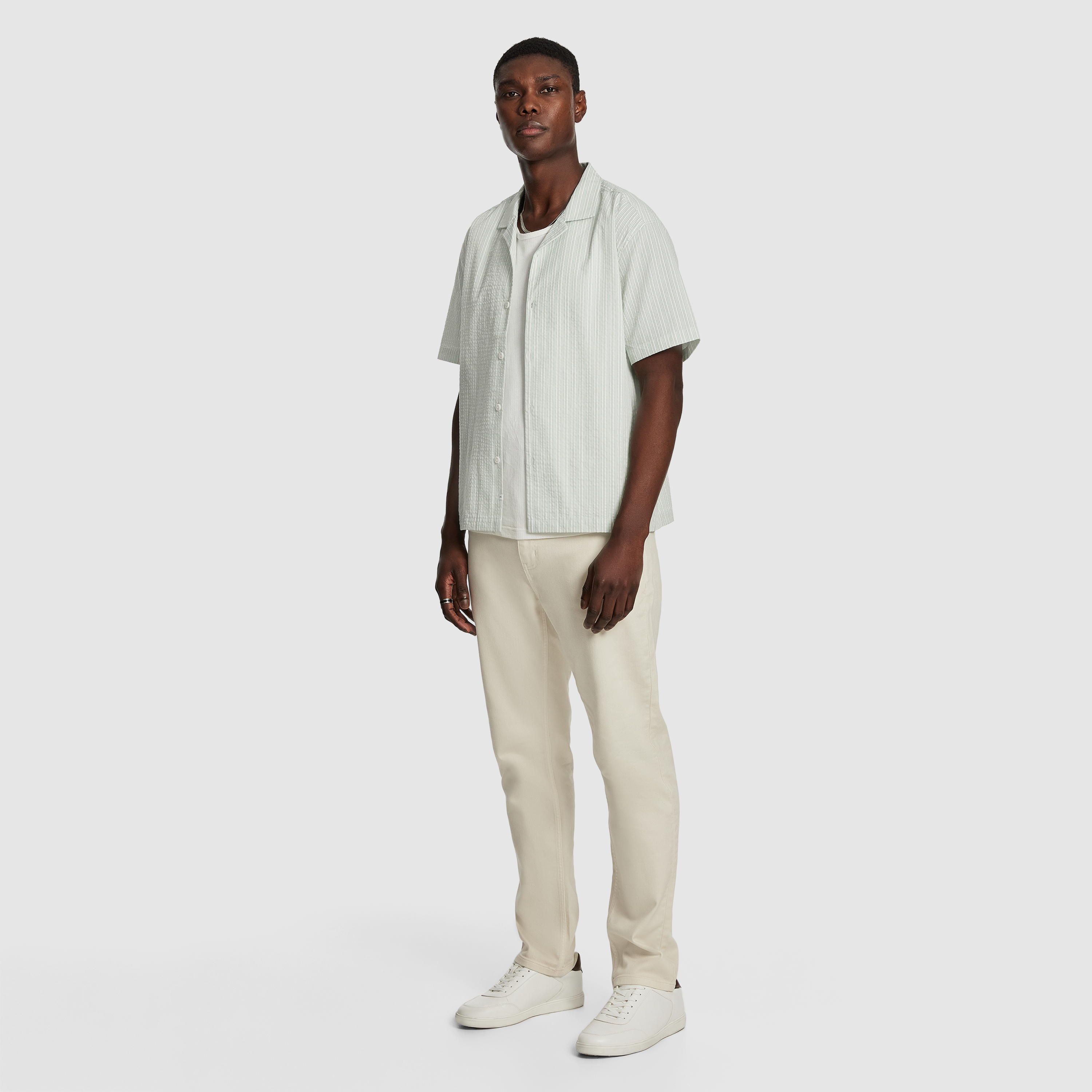 White Brayden Stripe Shirt