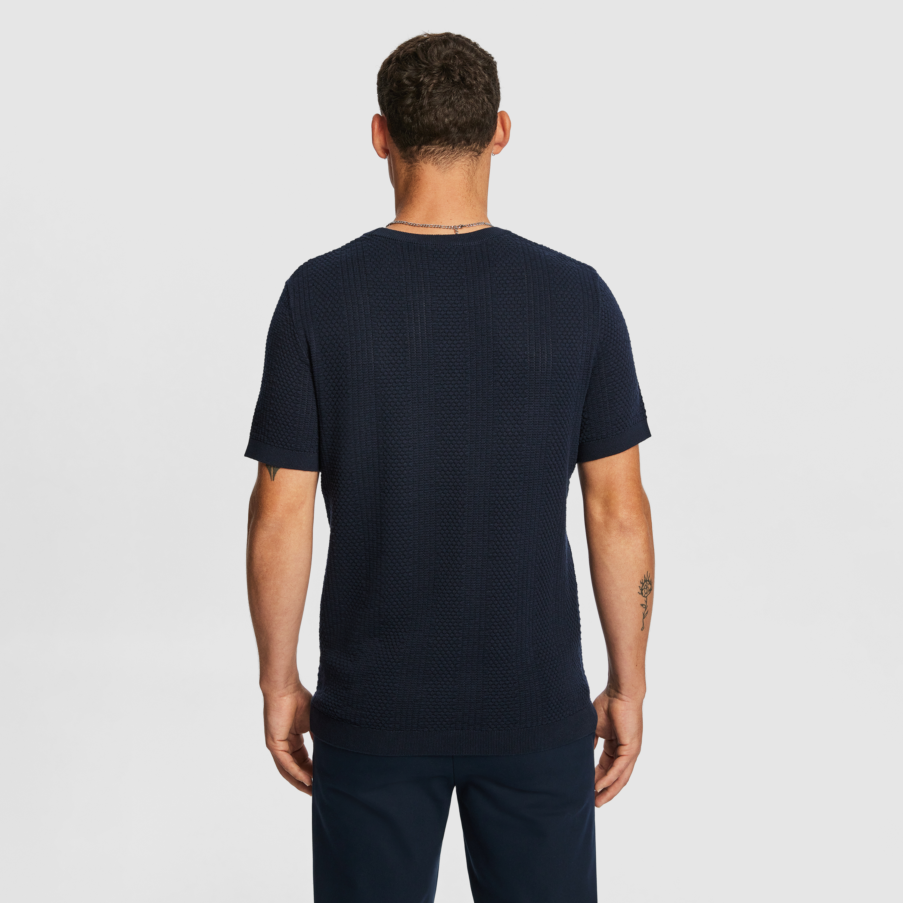 Navy Asher Knitted Tee