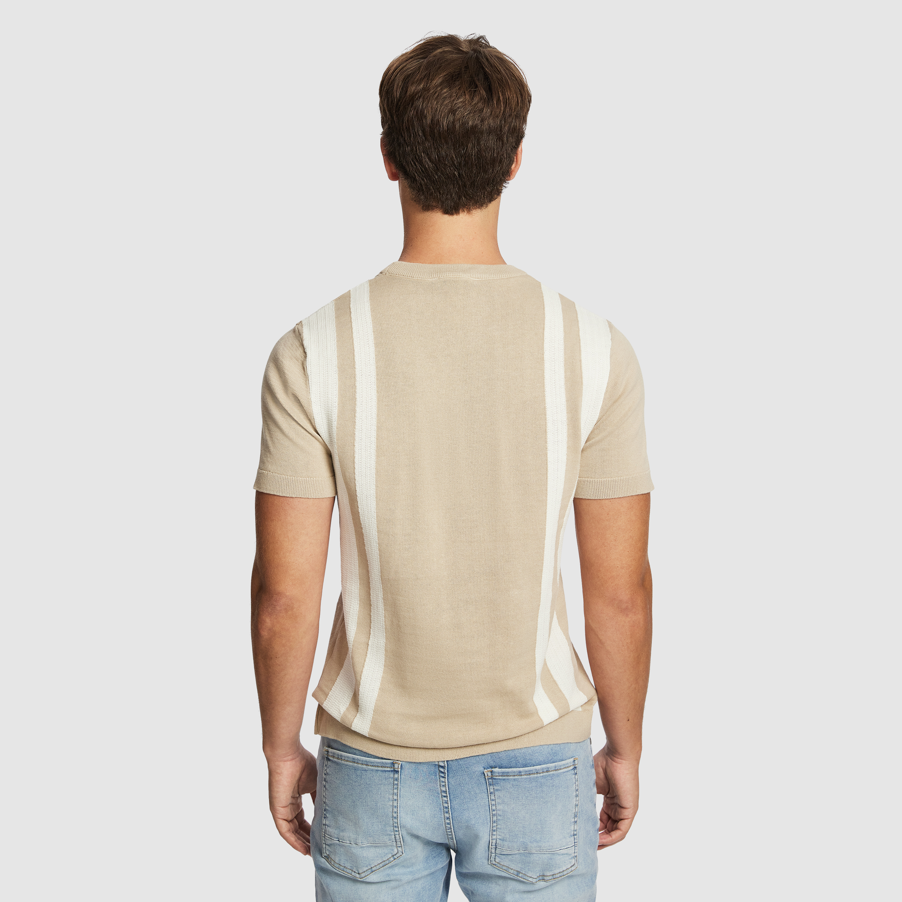 Natural Teddy Stripe Knitted Tee