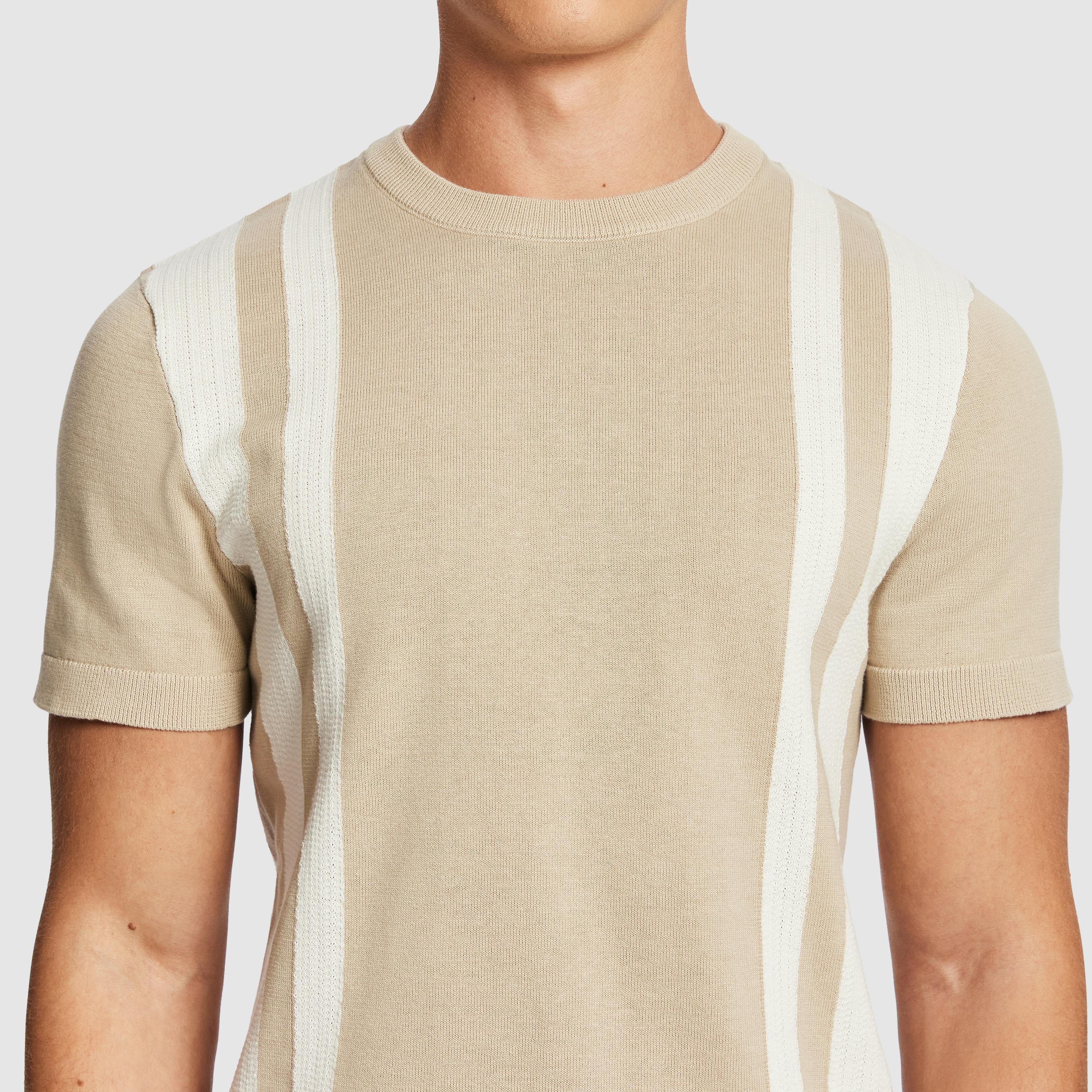 Natural Teddy Stripe Knitted Tee