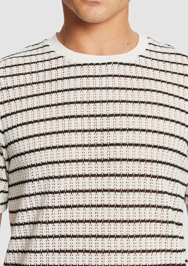 White Milo Stripe Tee
