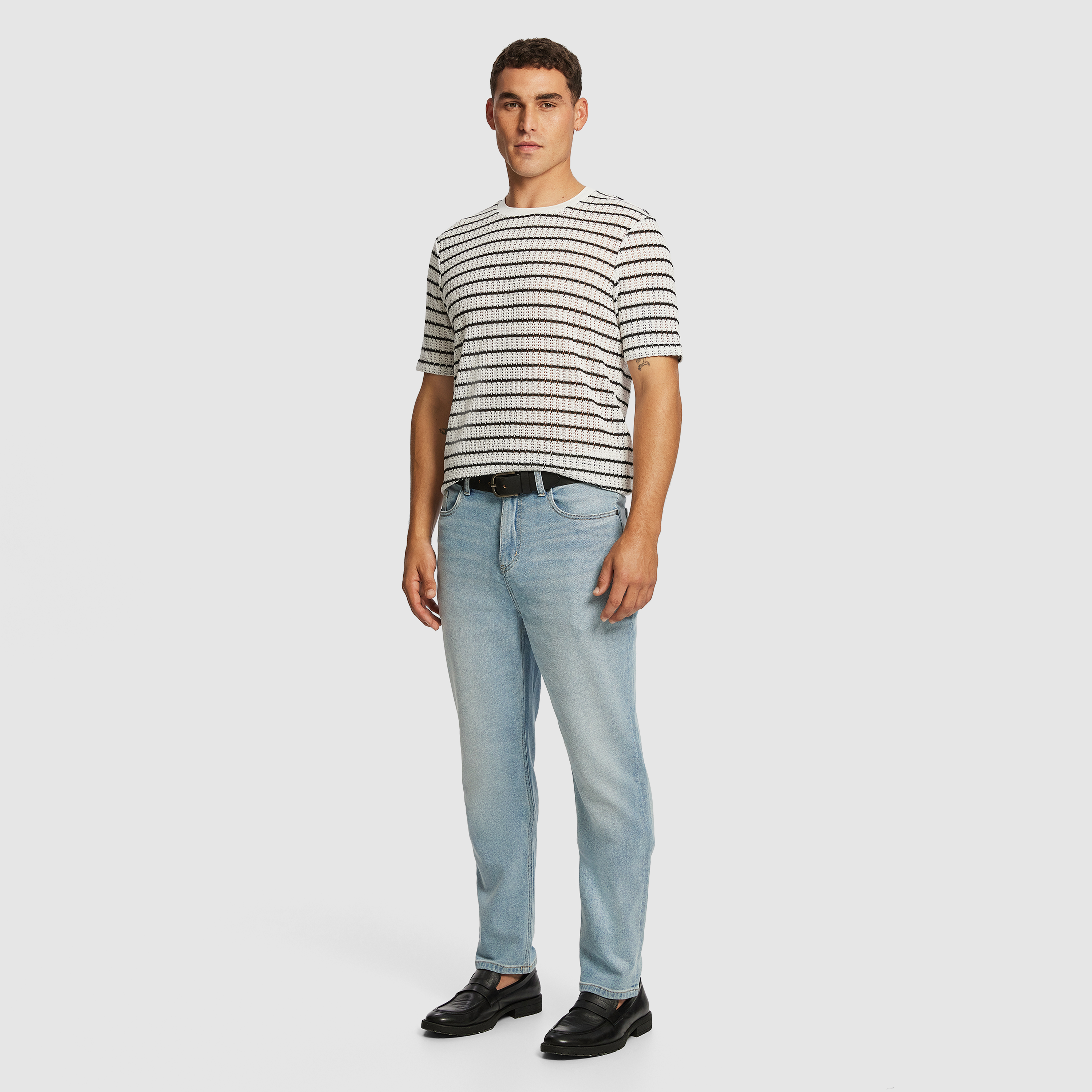 White Milo Stripe Tee